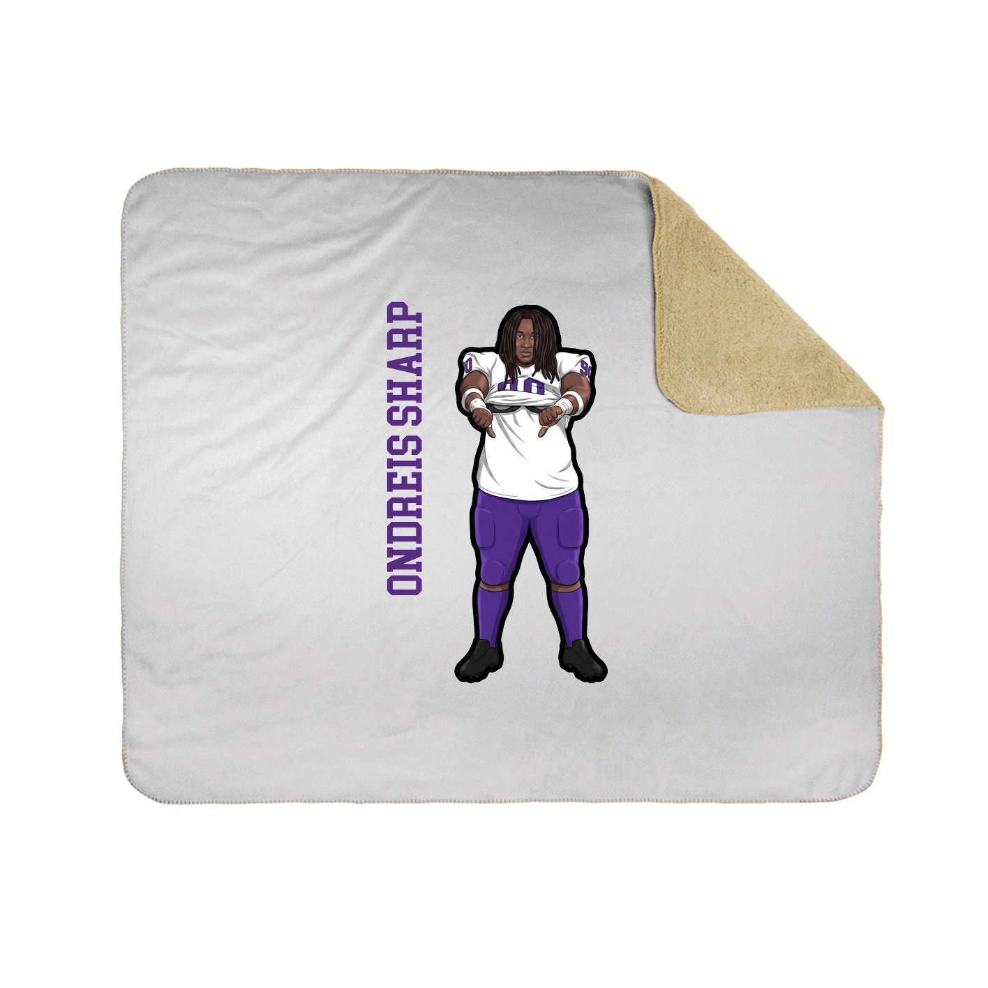 Throw Blanket — Name Vertical in White