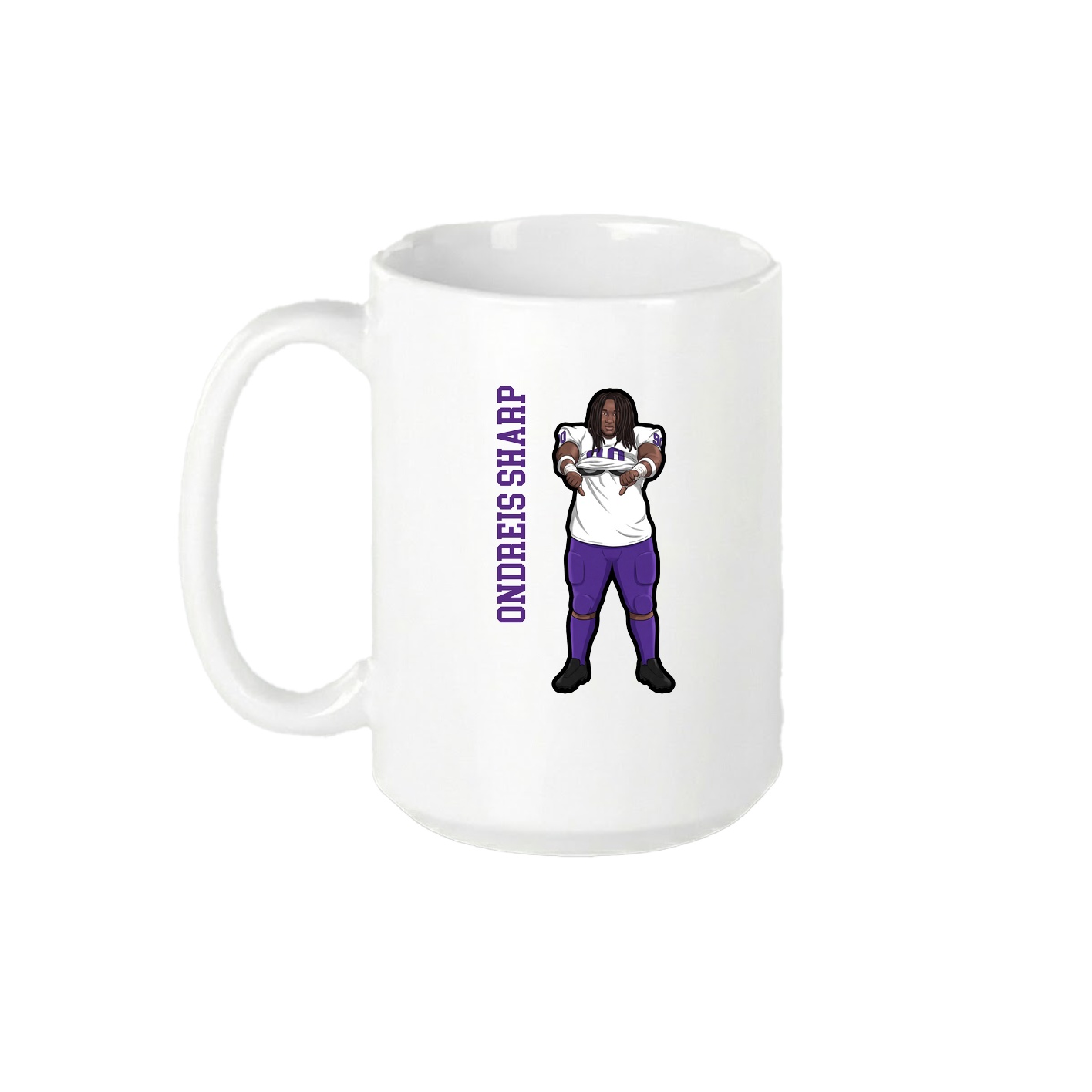 15oz Coffee Mug — Name Vertical in White