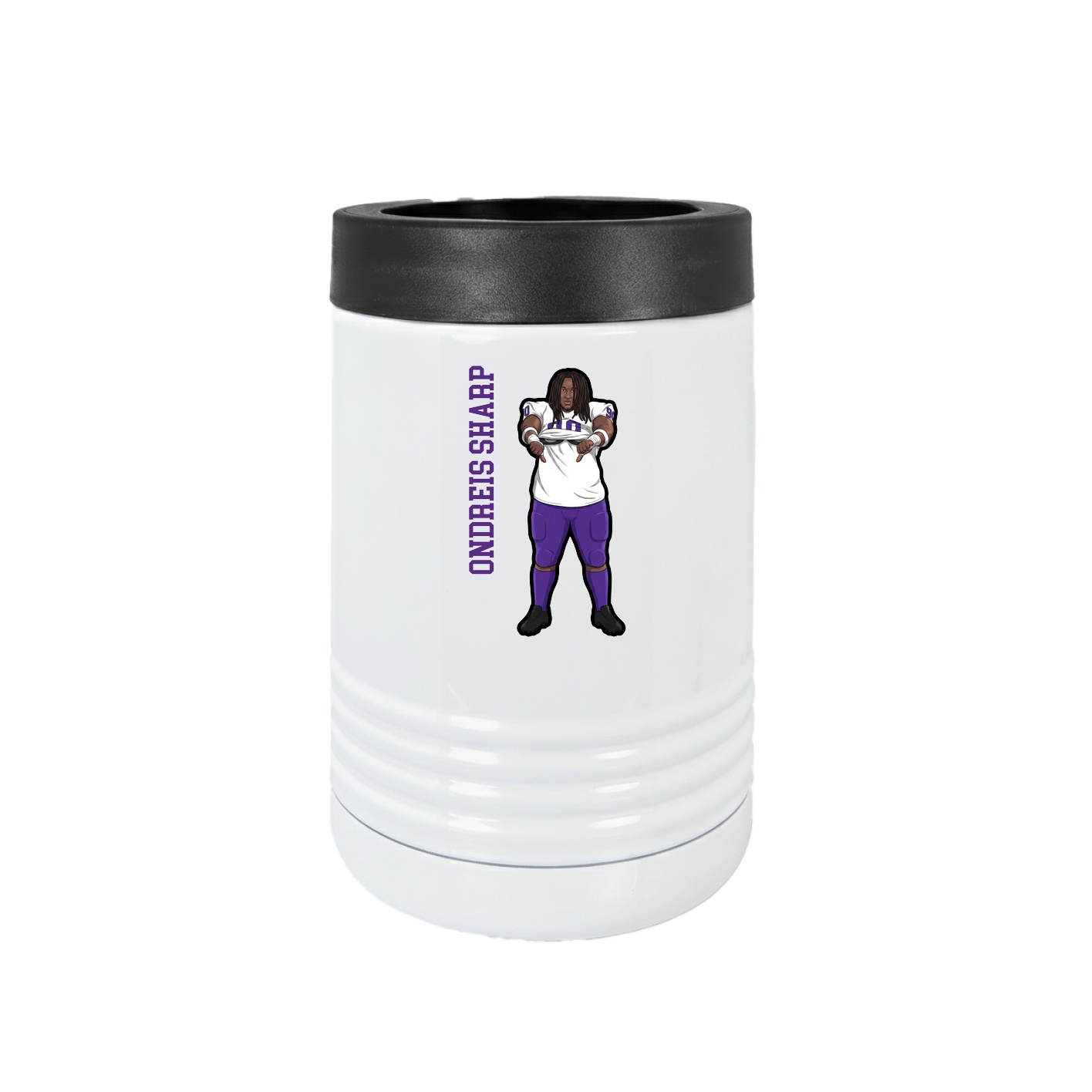 Beverage Holder — Name Vertical in White