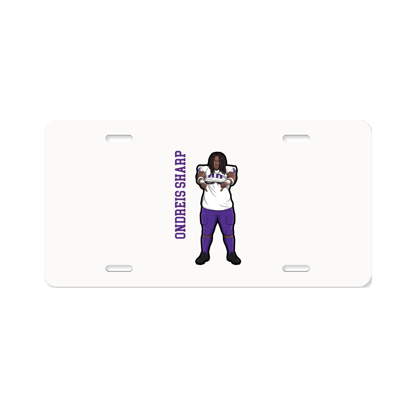 License Plate — Name Vertical in Classic