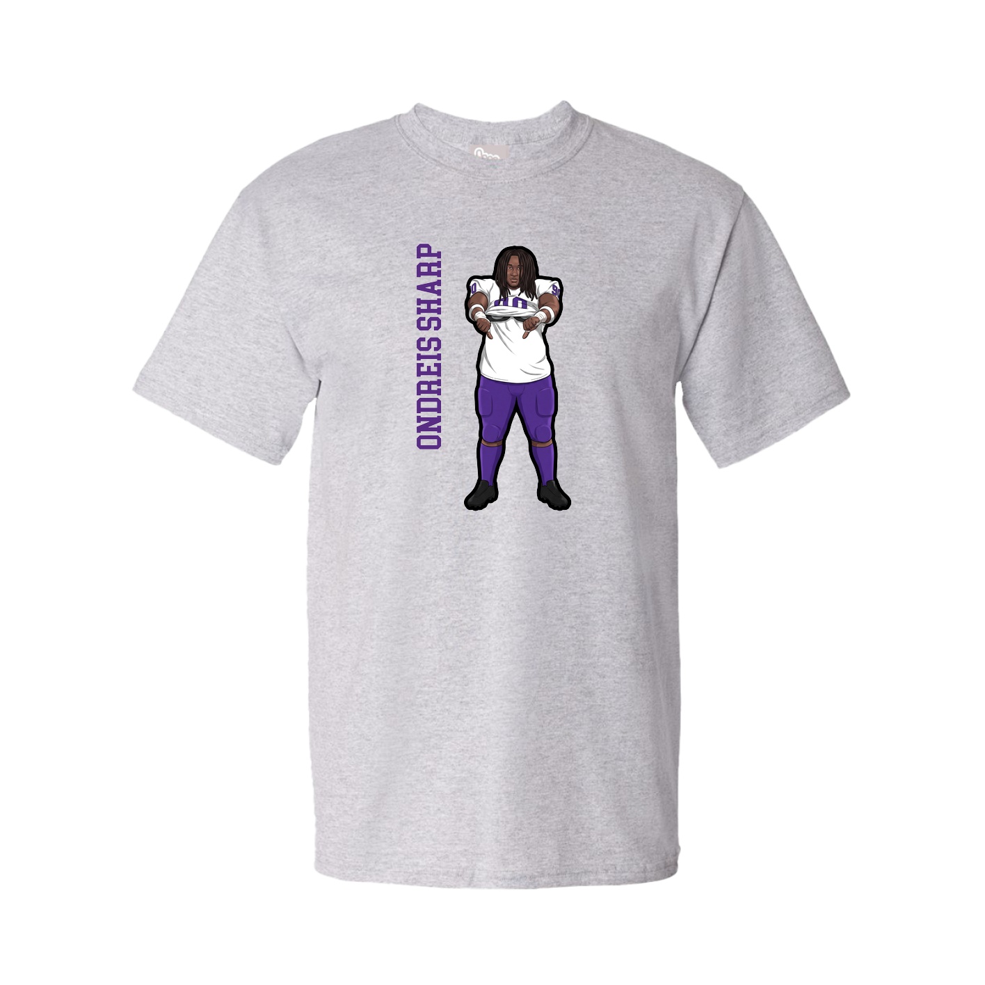Youth Tee — Name Vertical in Grey