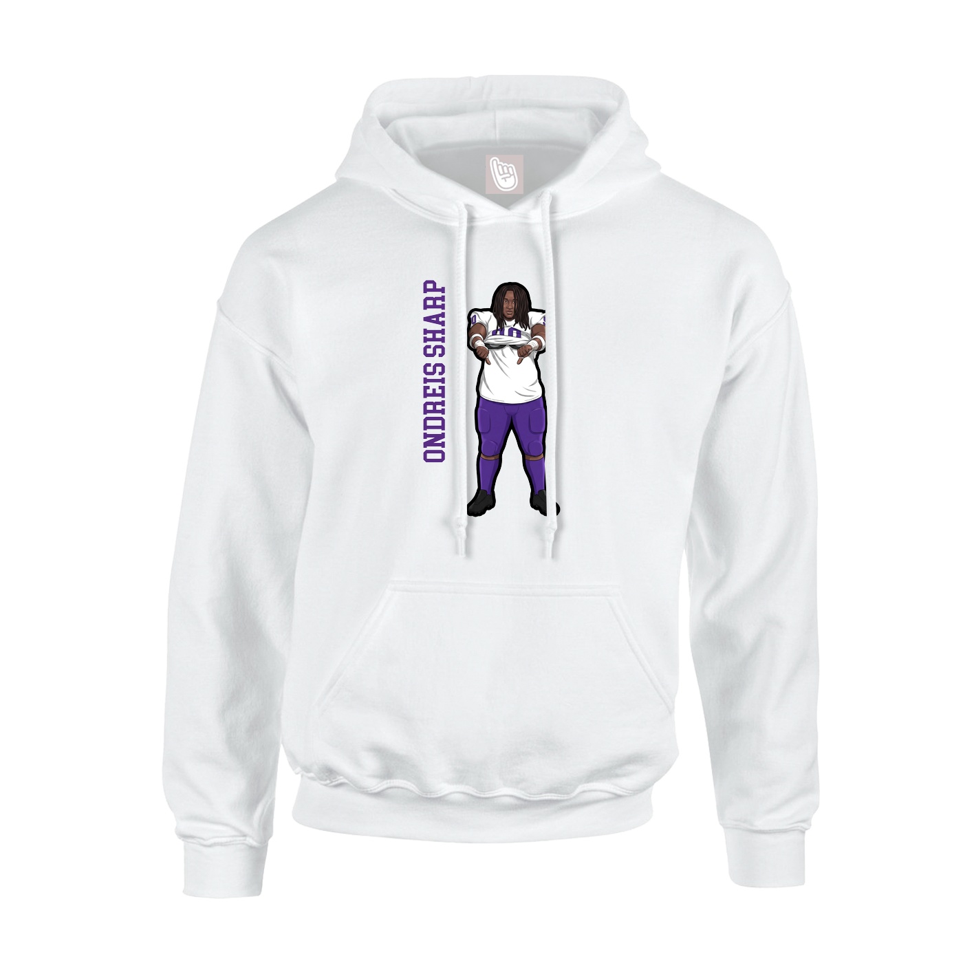 Hoodie — Name Vertical in White