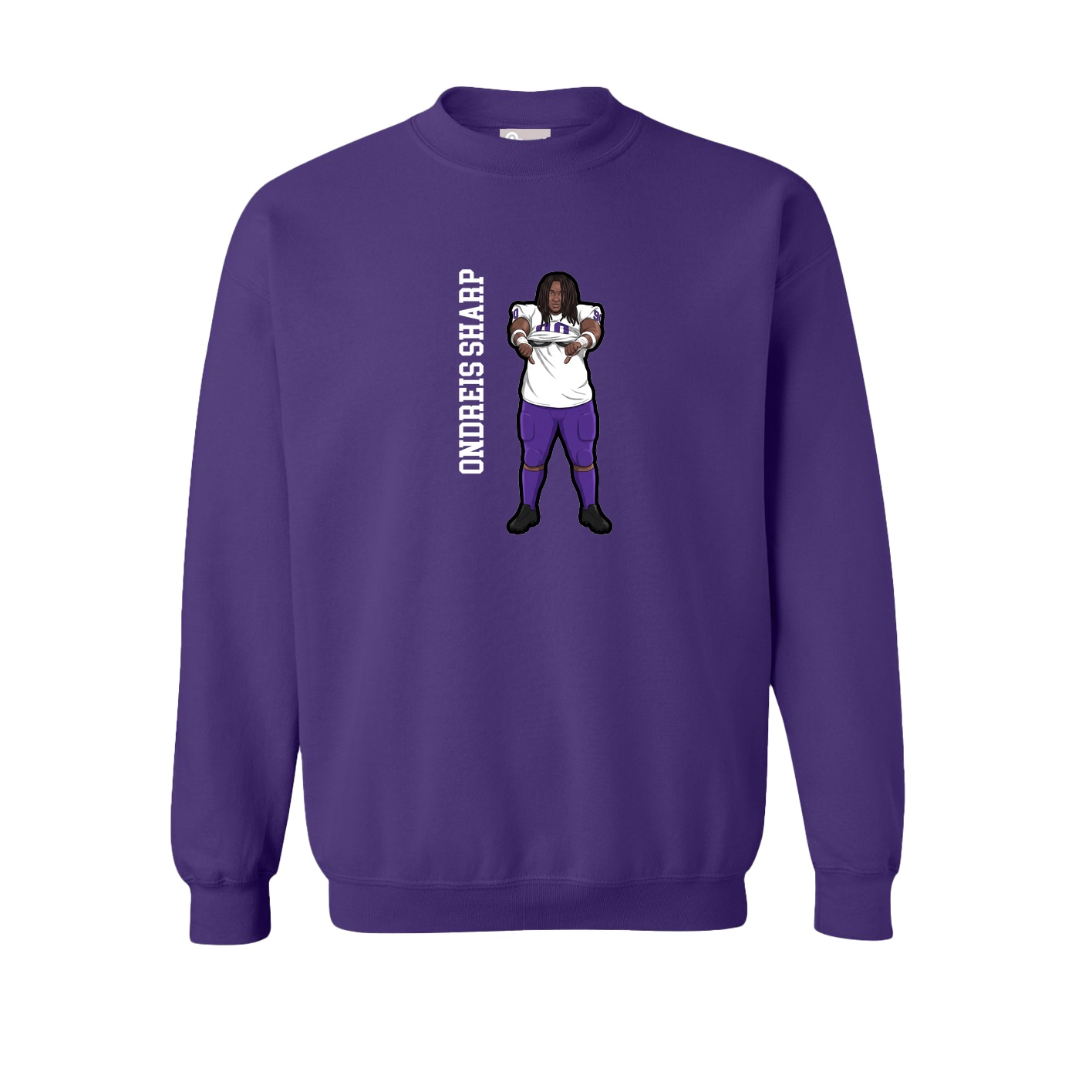 Fleece Crew — Name Vertical in Purple