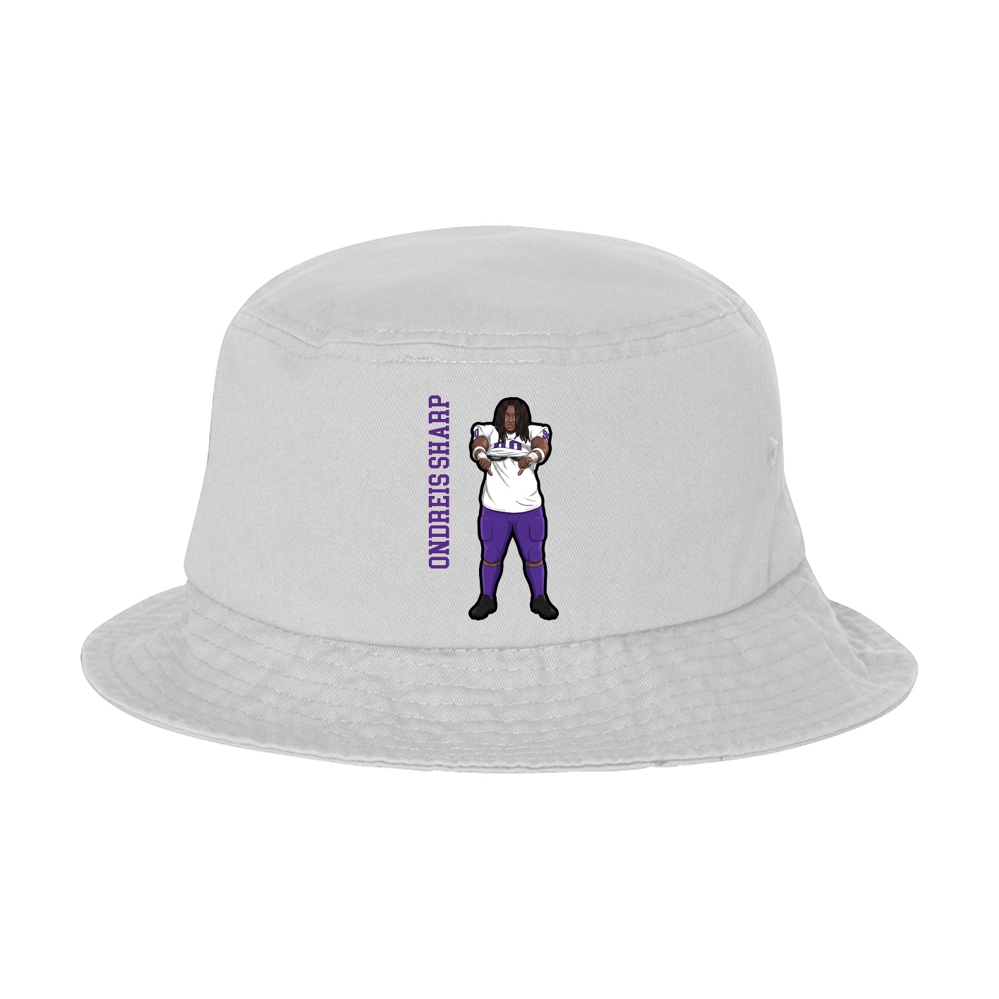 Bucket Cap — Name Vertical in White
