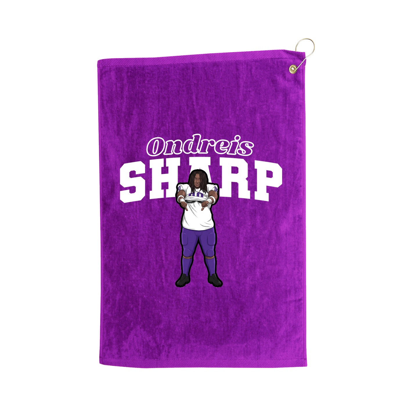 Golf Towel — Name Arch in Purple