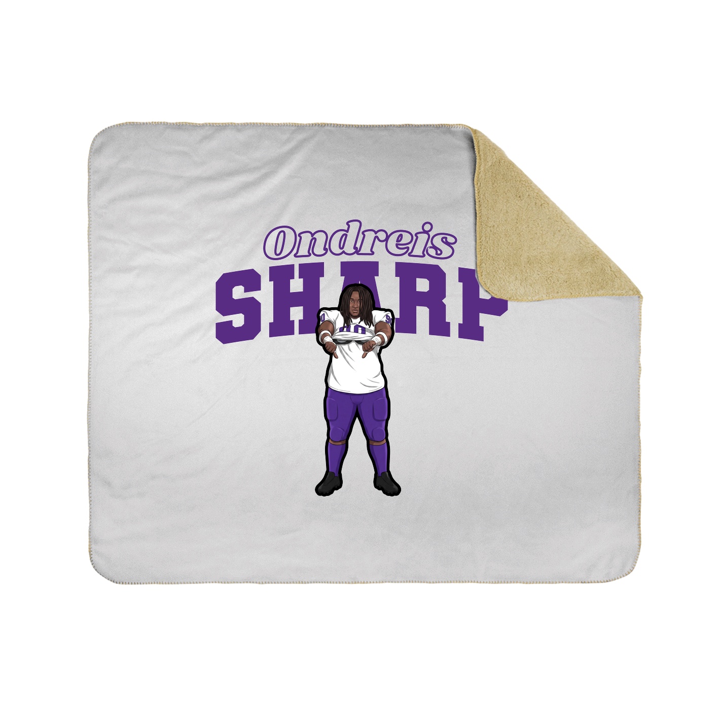 Throw Blanket — Name Arch in White