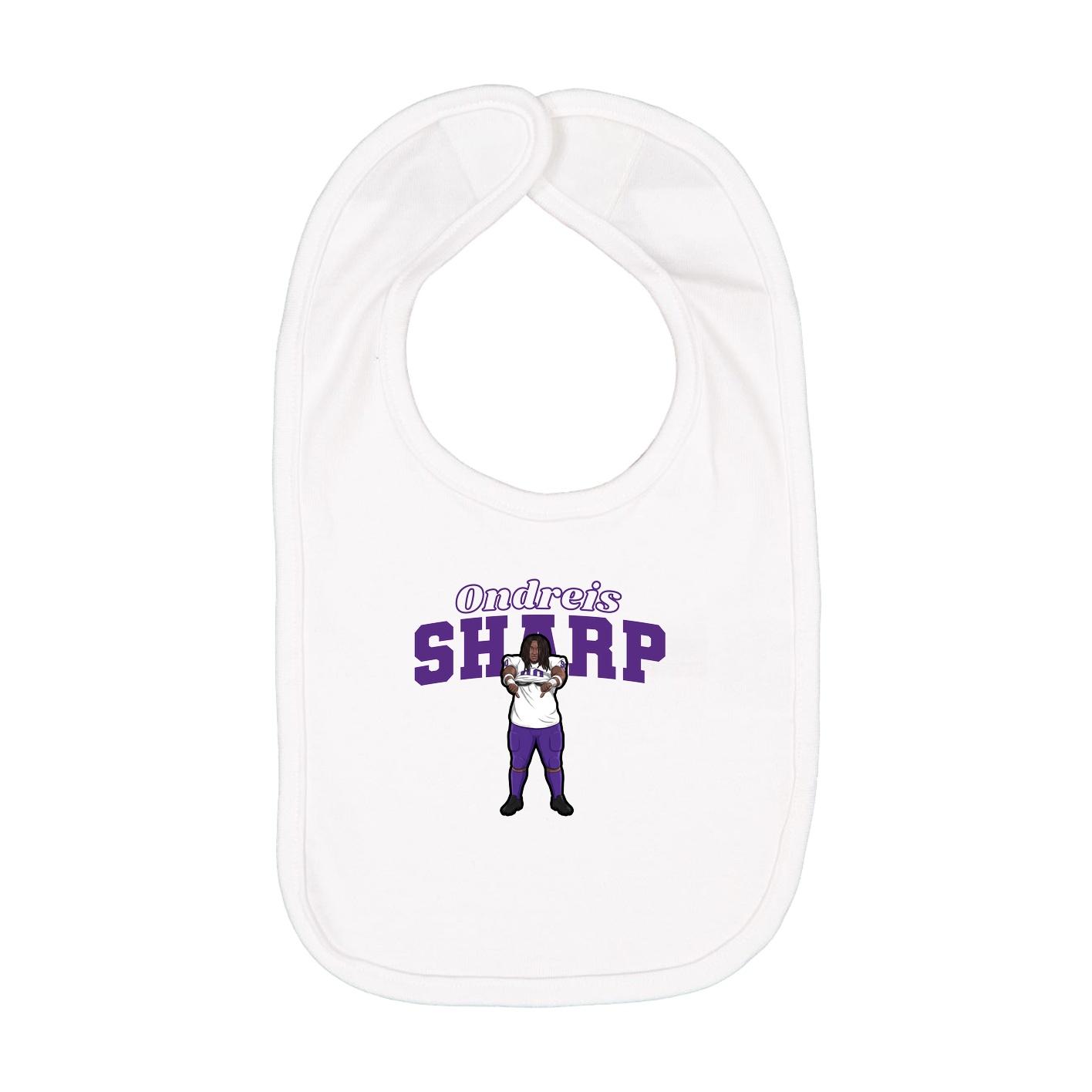 Infant Bib — Name Arch in White