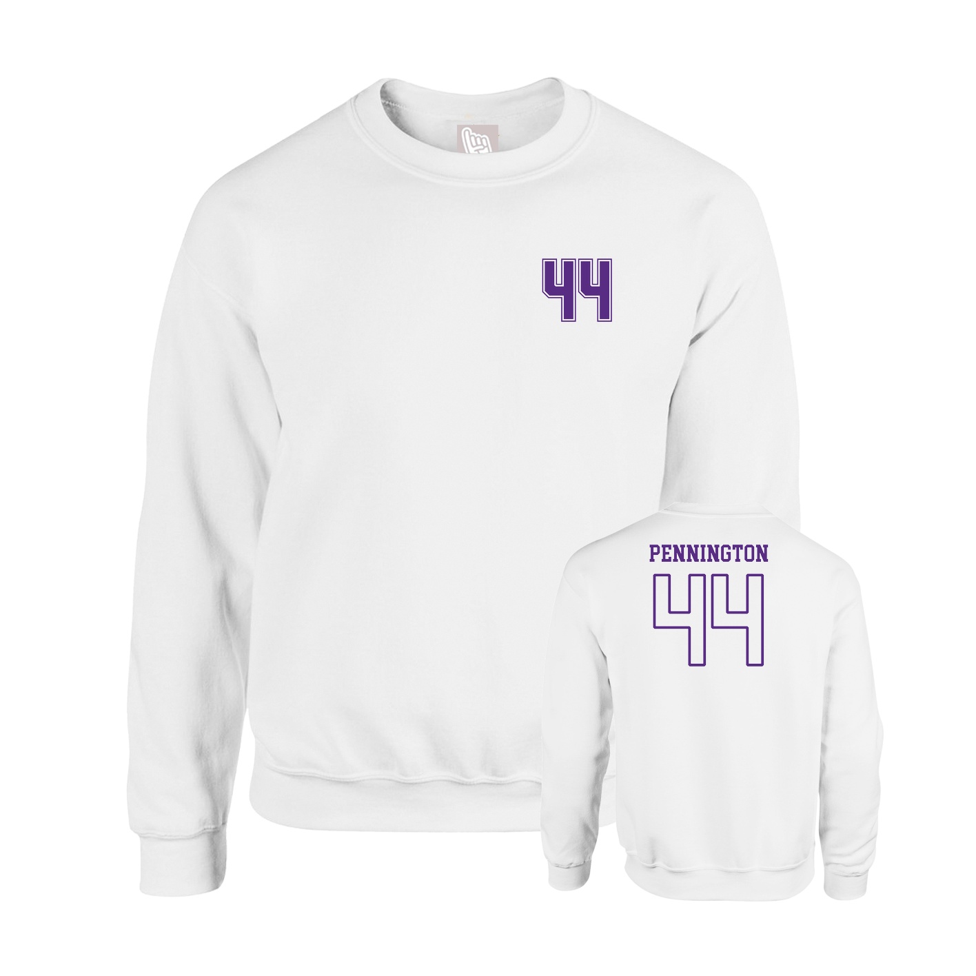 Fleece Crew — Chest Back in White