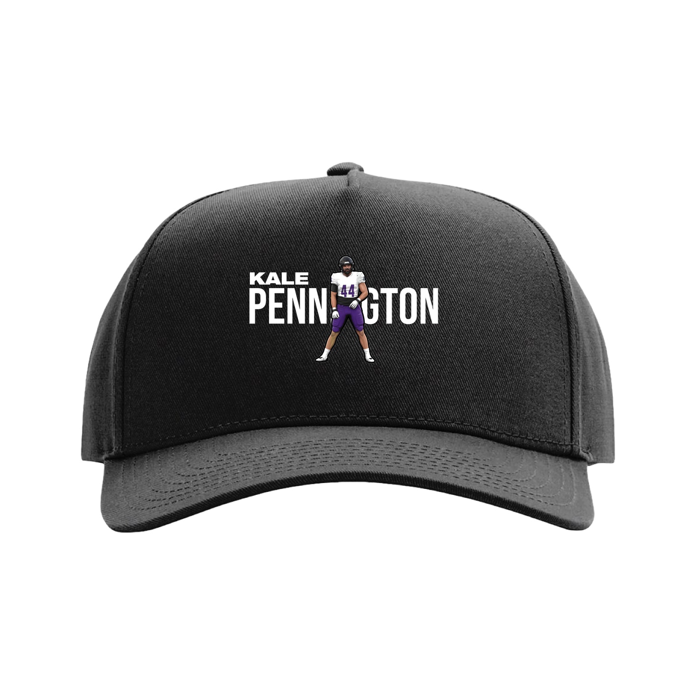 Full Fabric Five-Panel Champ Cap — Player Name in Black
