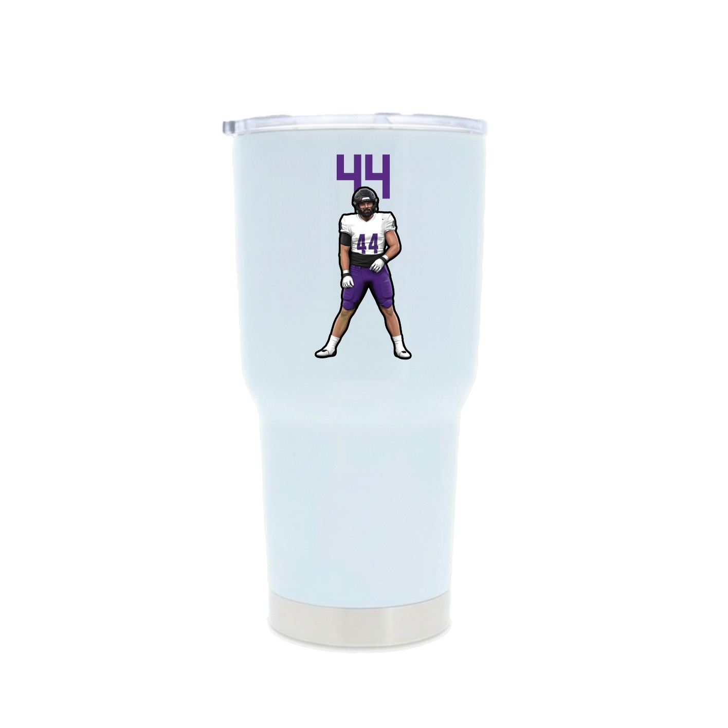 30oz Stainless Steel Tumbler — Number Top in White