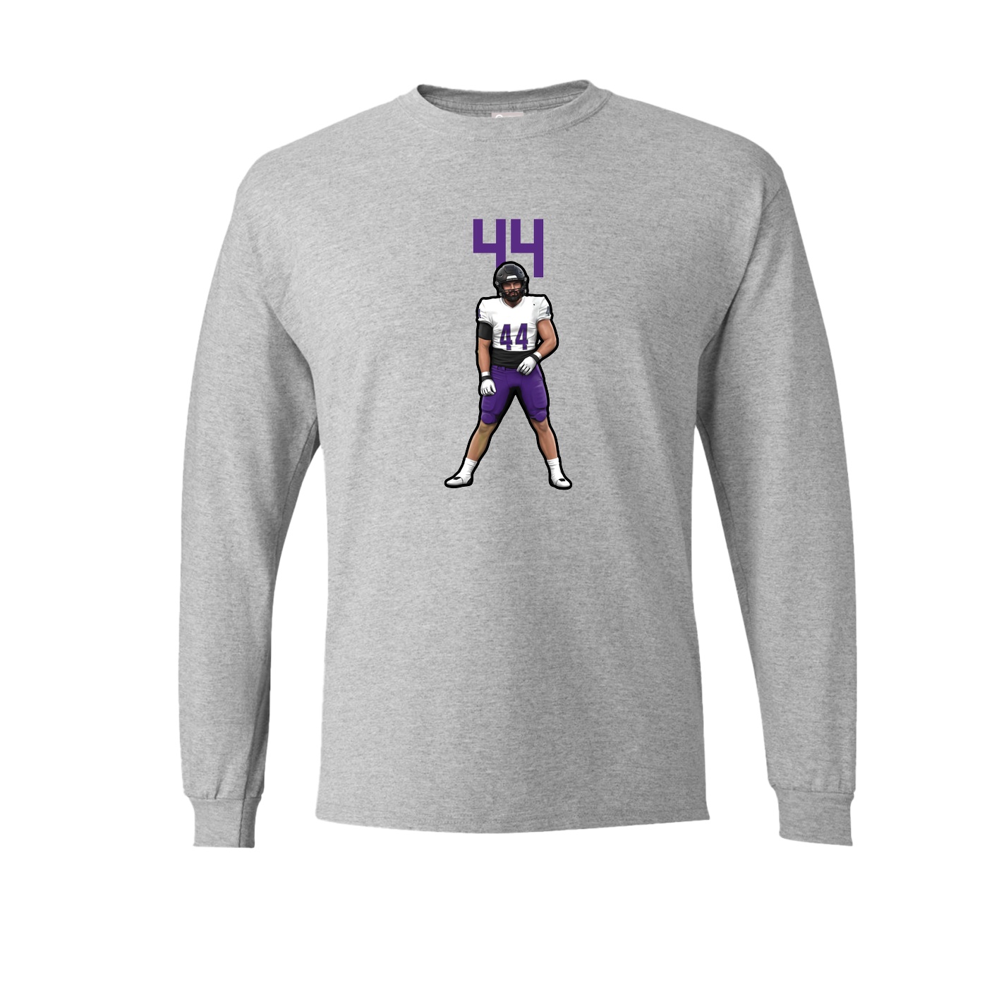 Long Sleeve Tee — Number Top in Grey