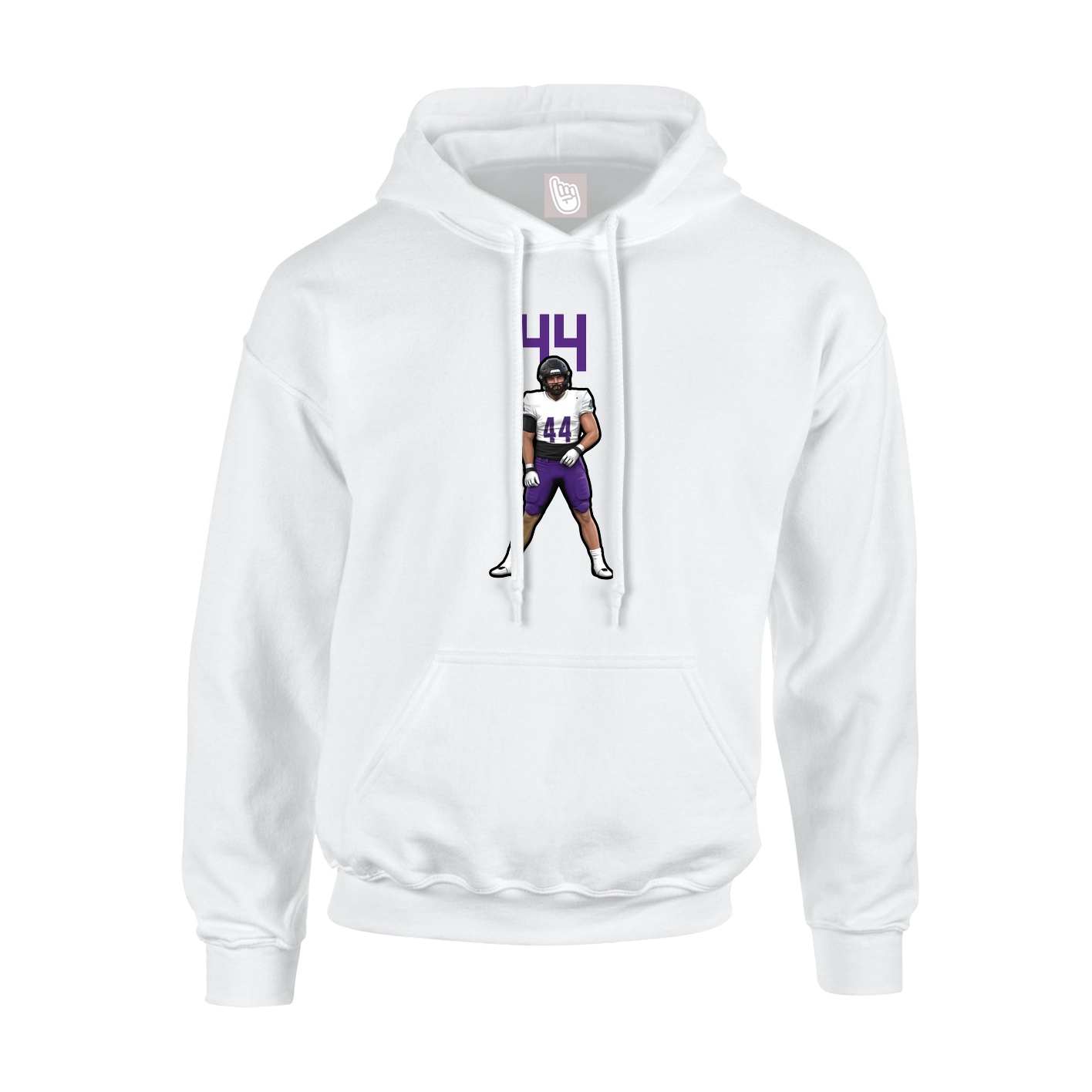 Hoodie — Number Top in White