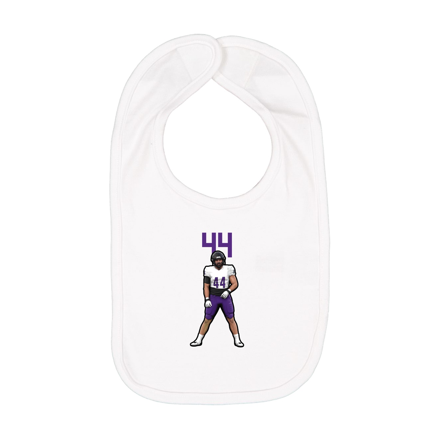 Infant Bib — Number Top in White