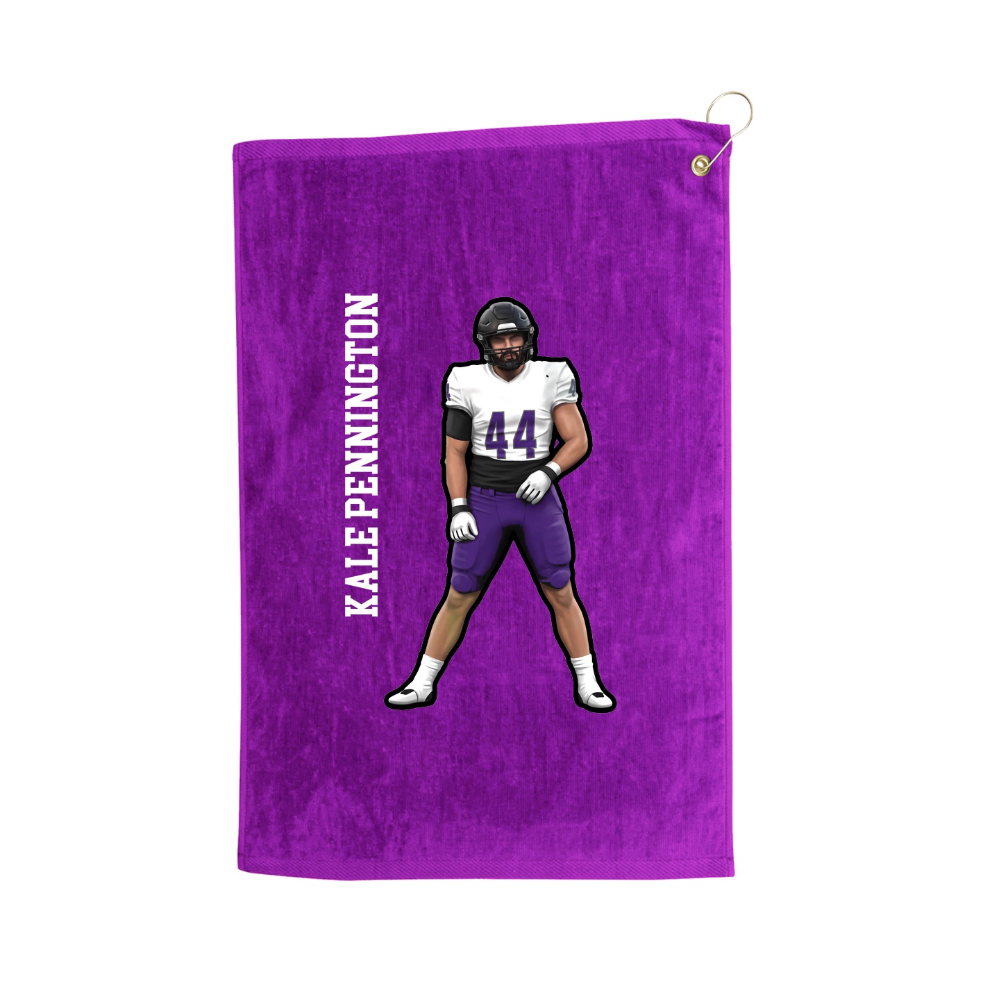 Golf Towel — Name Vertical in Purple