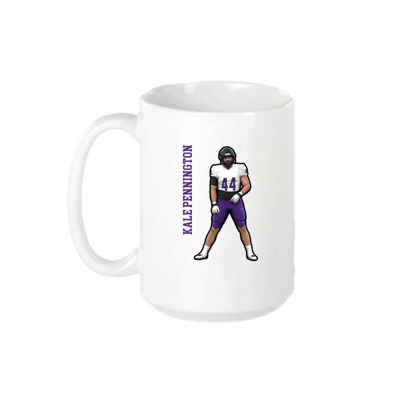 15oz Coffee Mug — Name Vertical in White