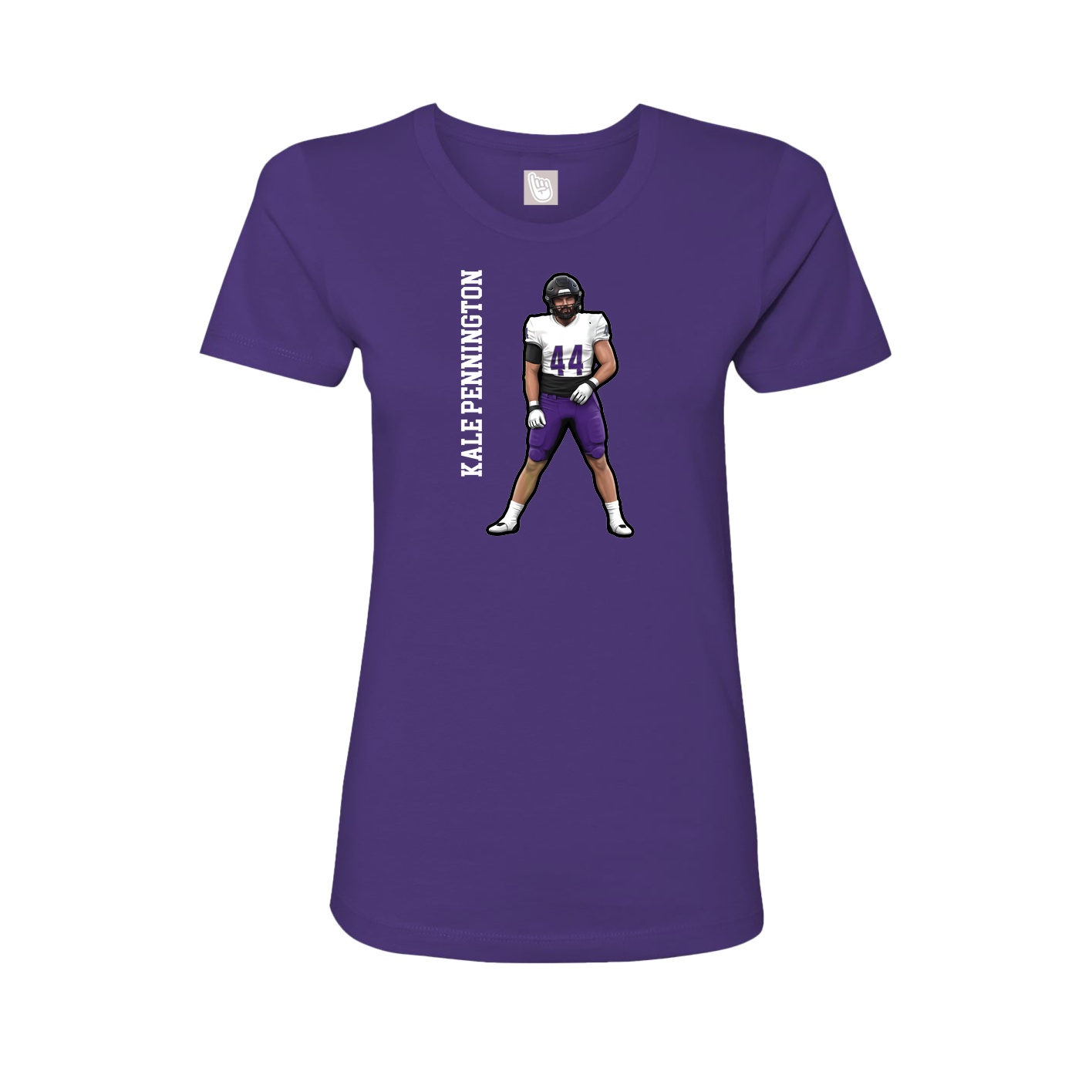 Fitted Women's Tee — Name Vertical in Purple