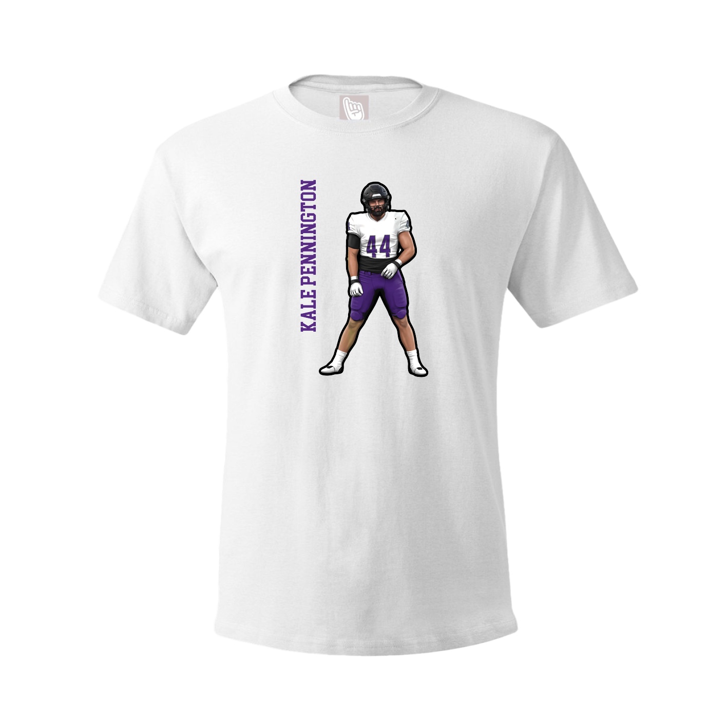 Youth Tee — Name Vertical in White