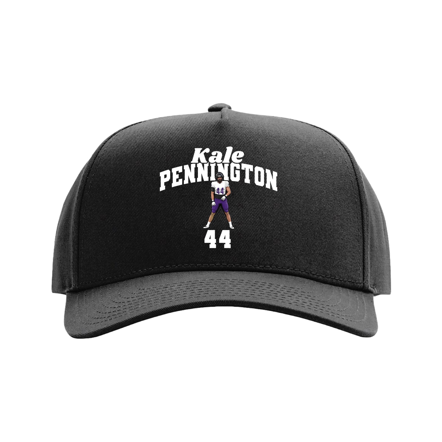 Full Fabric Five-Panel Champ Cap — Signature Arch in Black