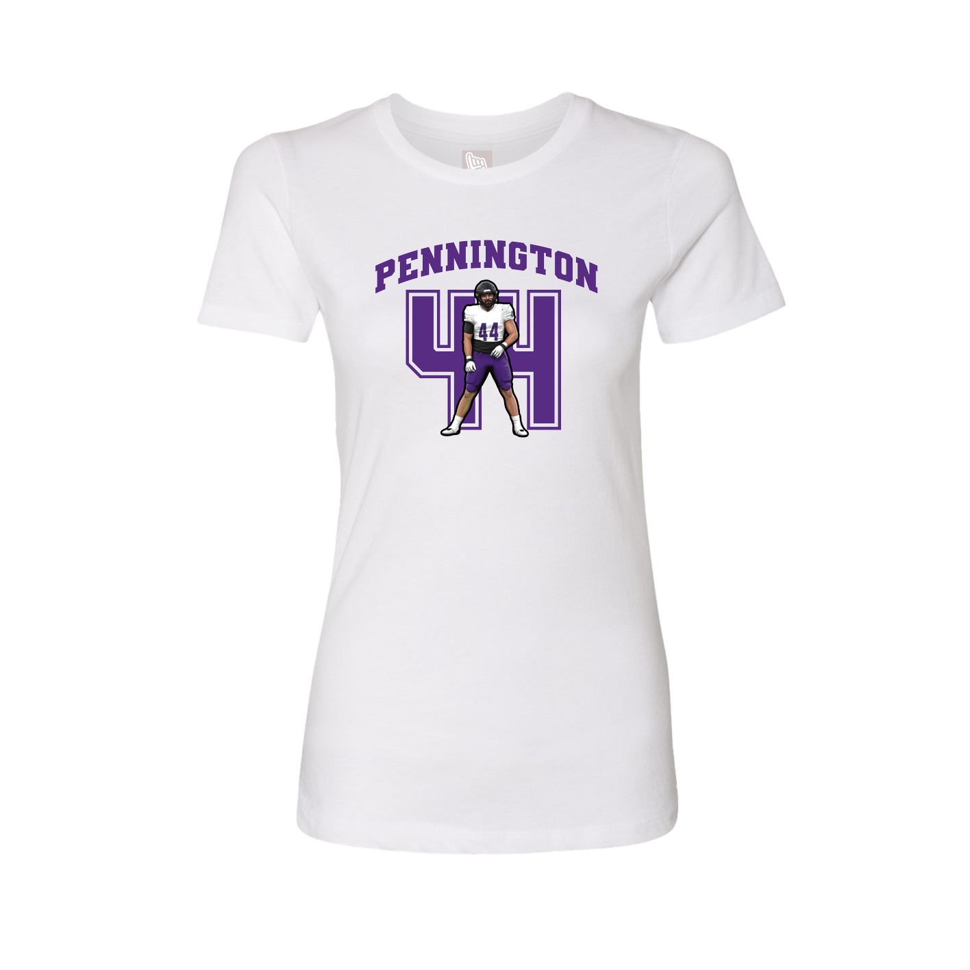 Fitted Women's Tee — Number in White