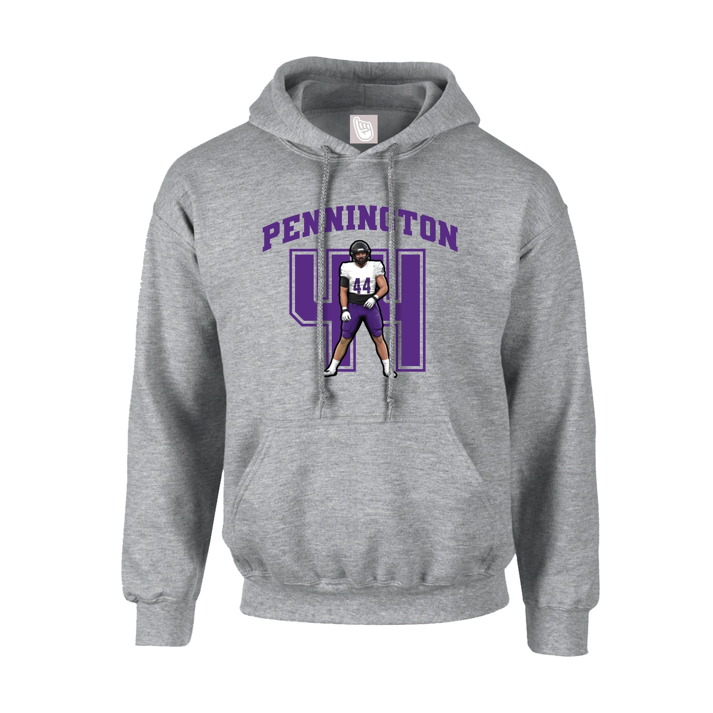Hoodie — Number in Grey
