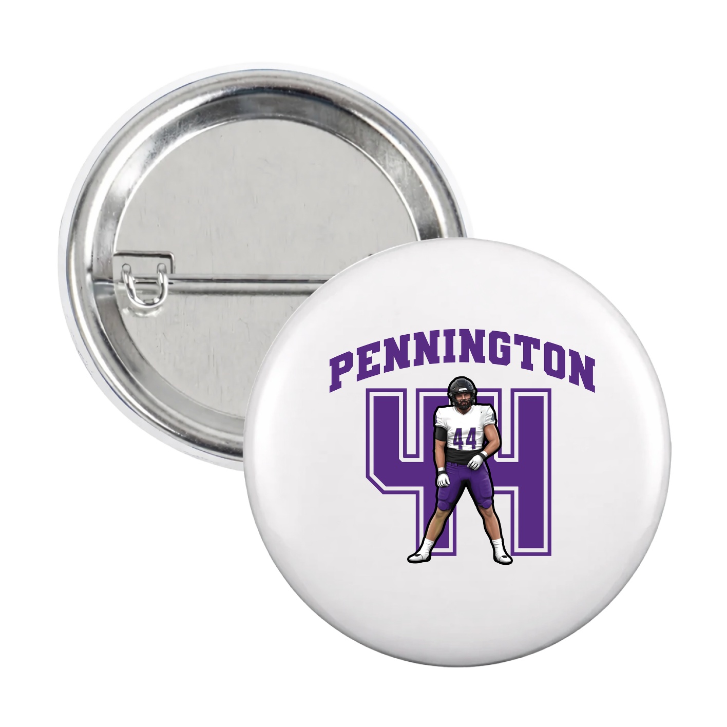 Game Day Button — Number in White