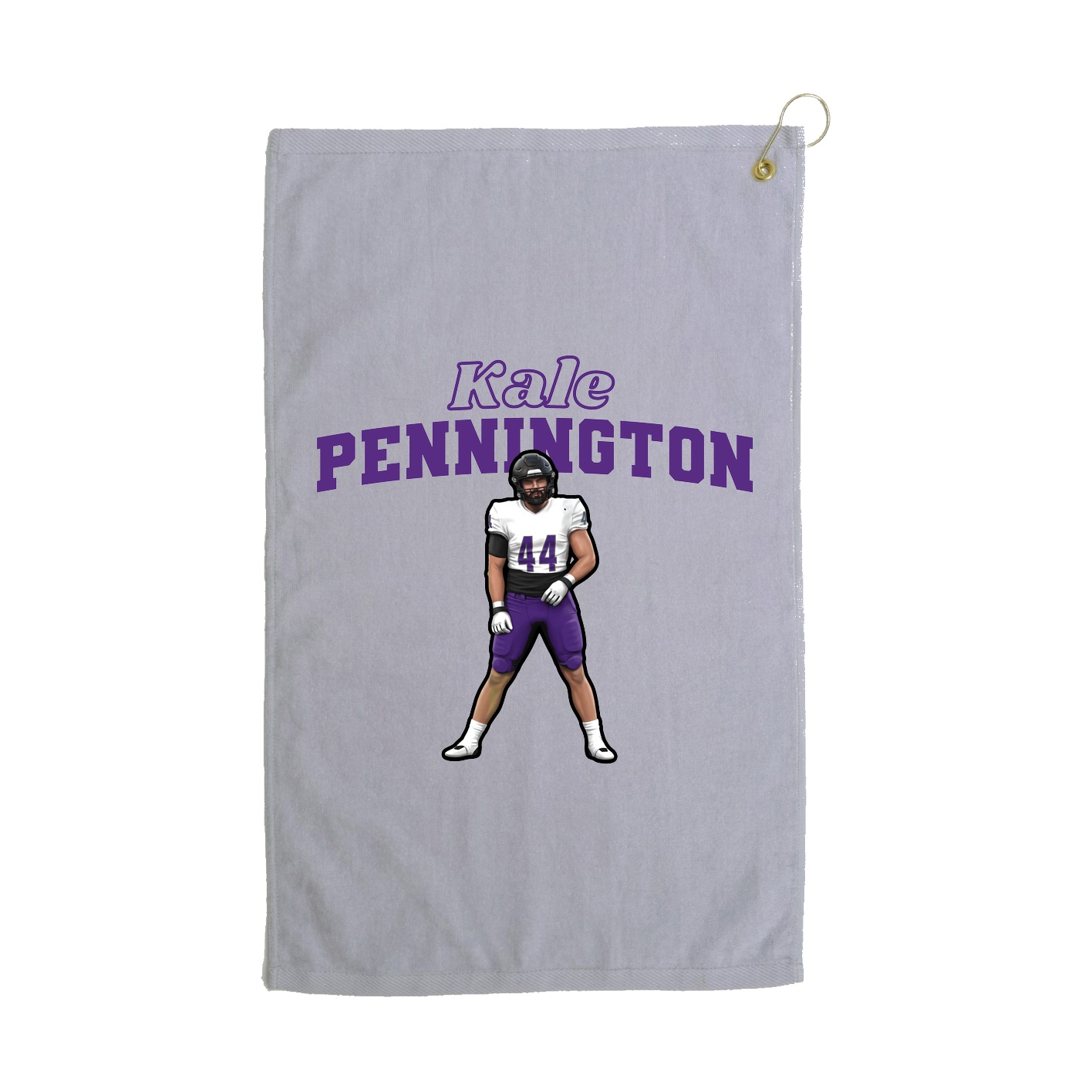 Golf Towel — Name Arch in Grey