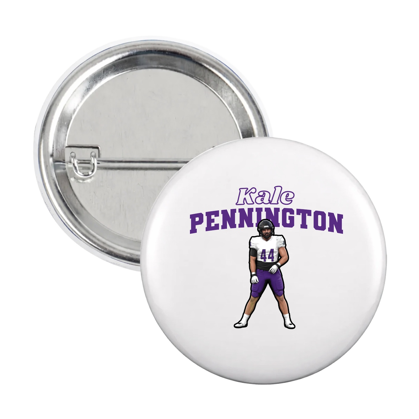 Game Day Button — Name Arch in White