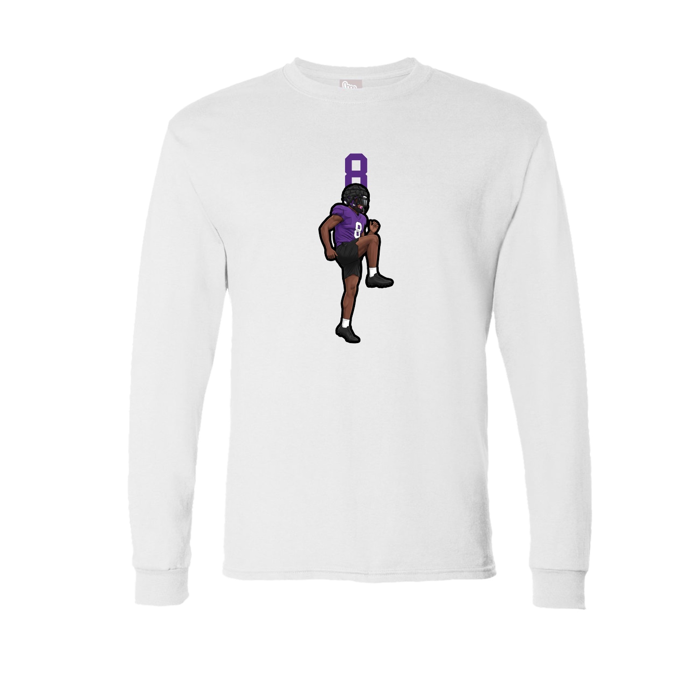 Long Sleeve Tee — Number Top in White