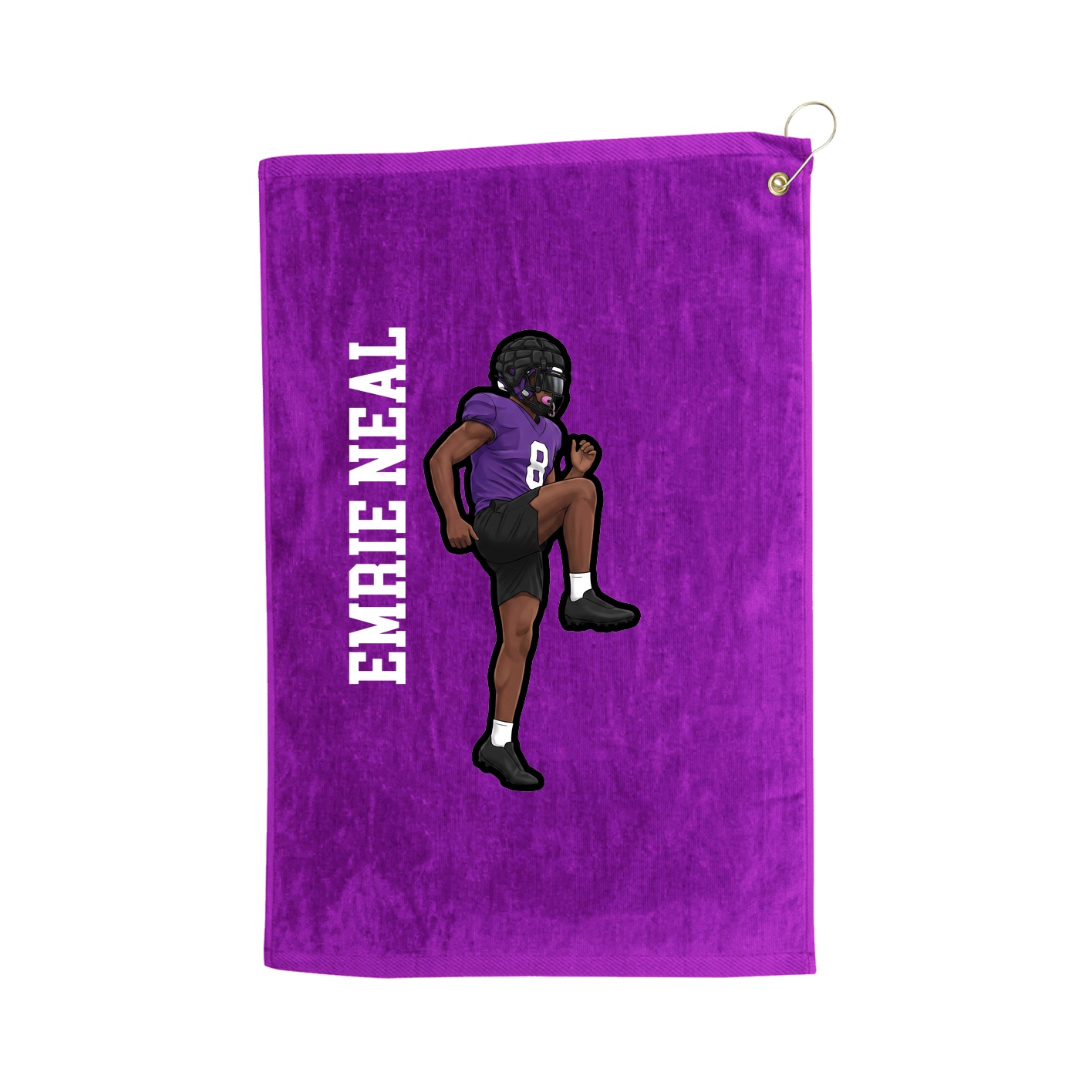 Golf Towel — Name Vertical in Purple