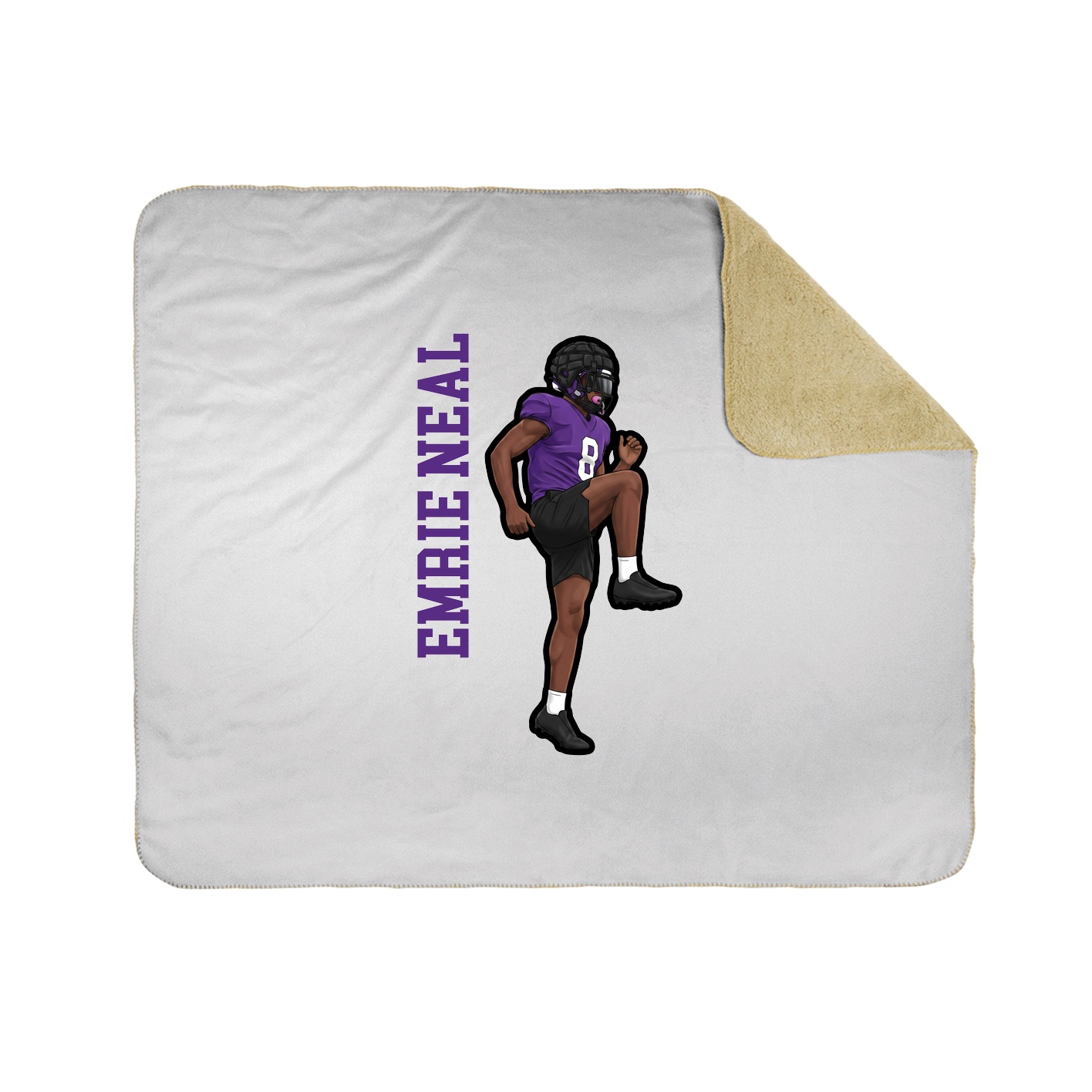 Throw Blanket — Name Vertical in White