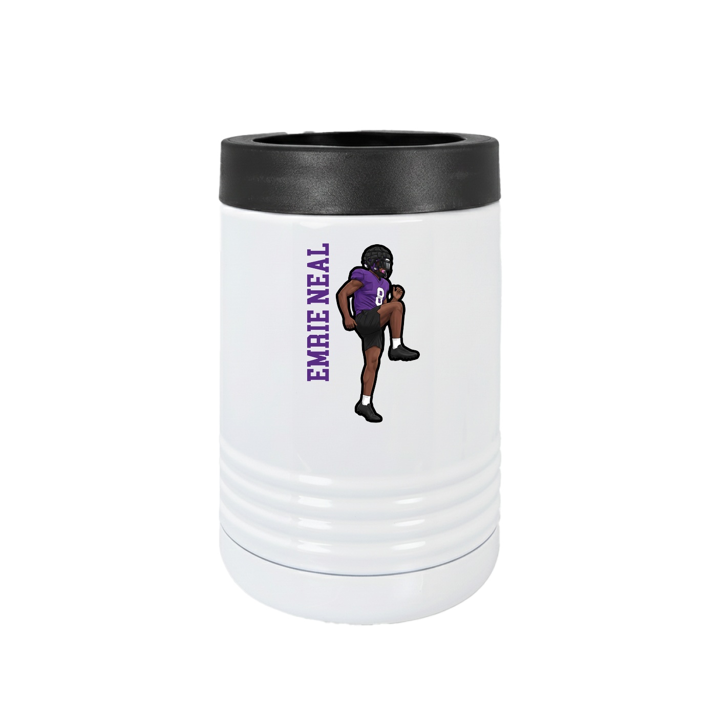 Beverage Holder — Name Vertical in White