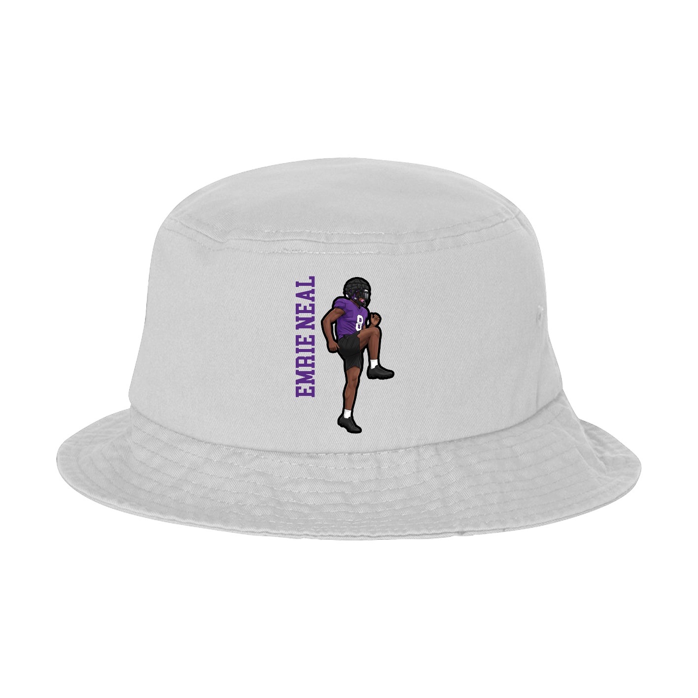 Bucket Cap — Name Vertical in White