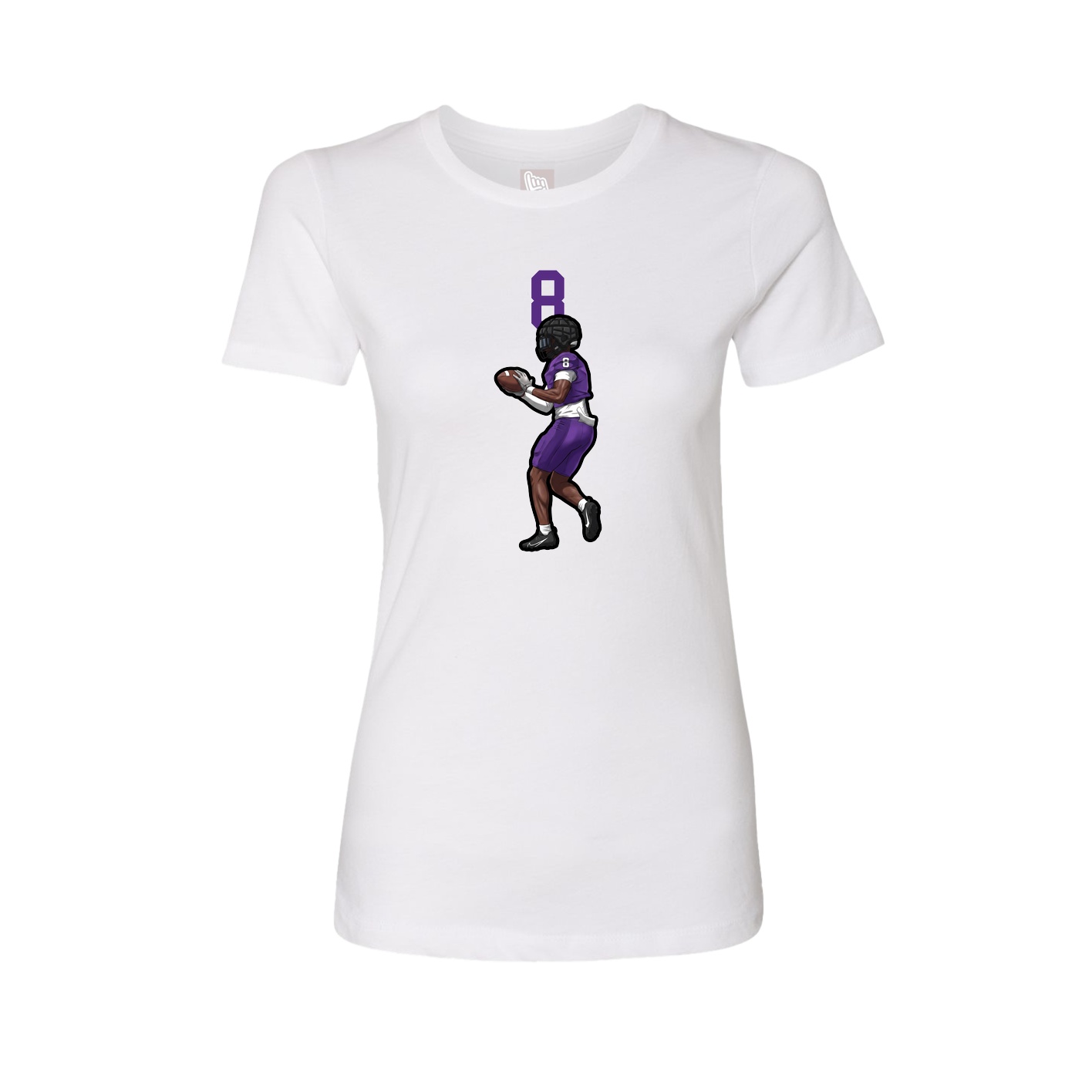 Fitted Women's Tee — Number Top in White