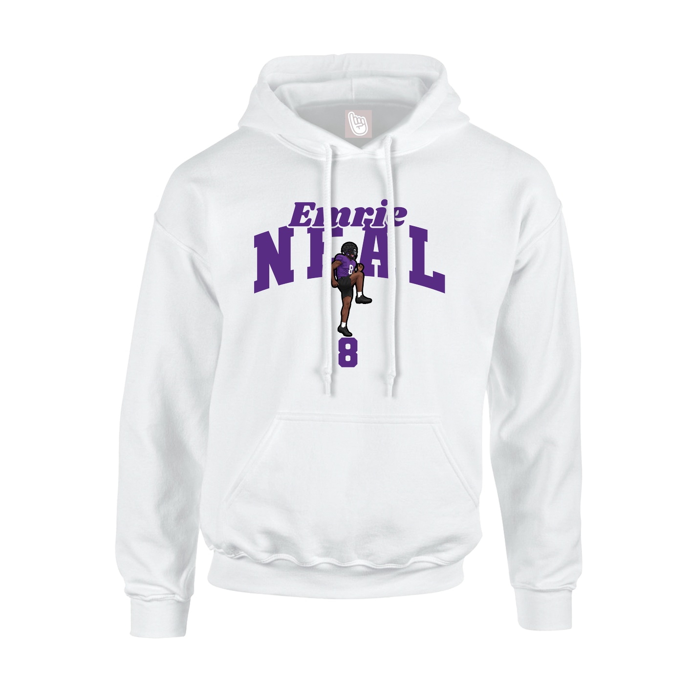 Youth Hoodie — Signature Arch in White