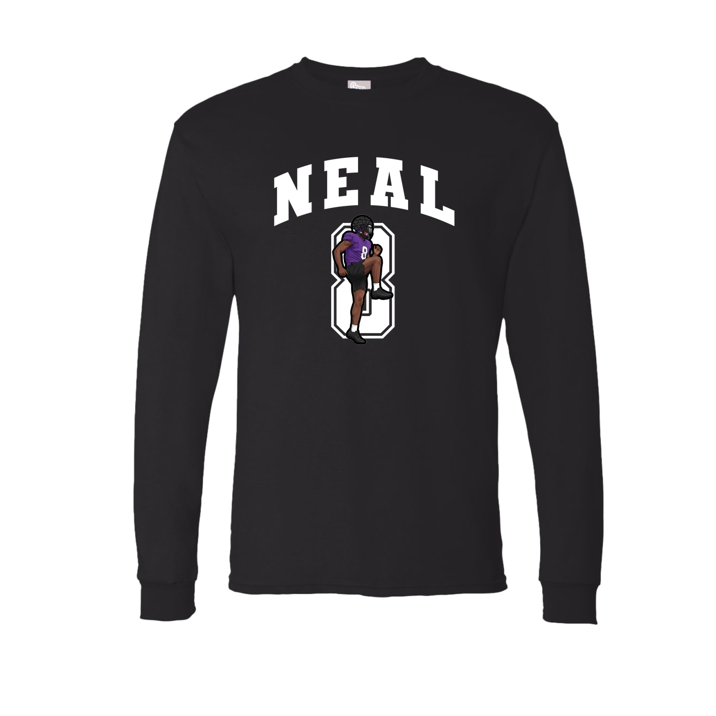 Long Sleeve Tee — Number in Black