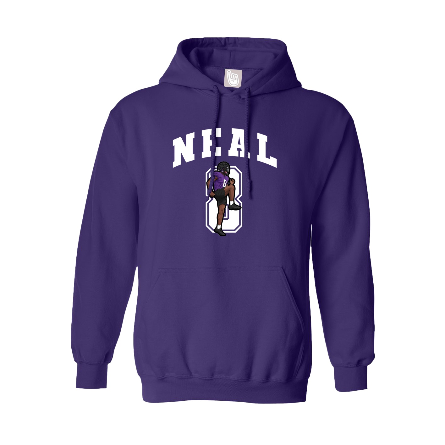 Youth Hoodie — Number in Purple