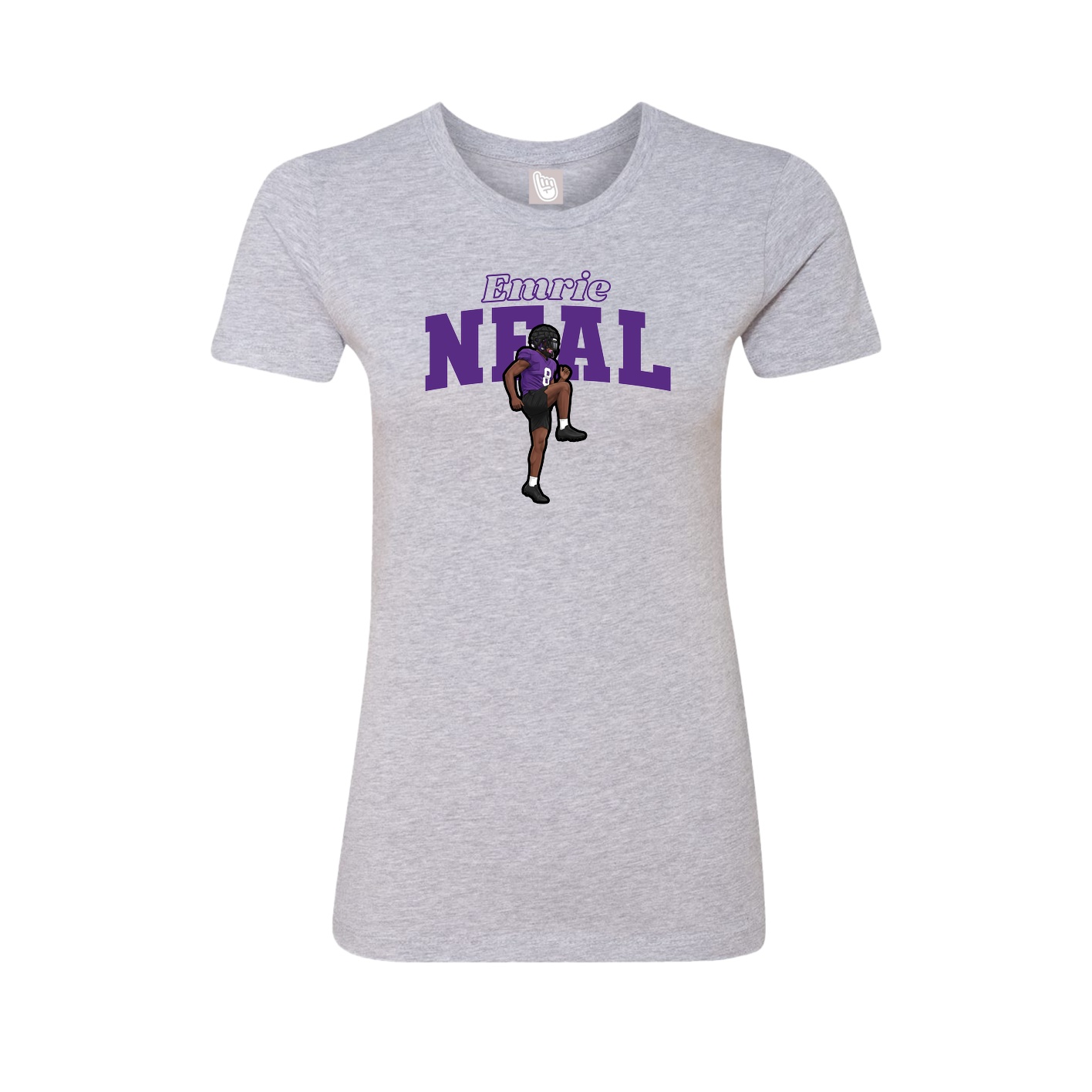Fitted Women's Tee — Name Arch in Grey