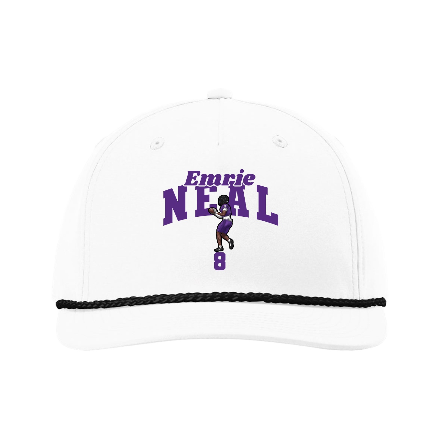 Five-Panel Classic Rope Cap — Signature Arch in White