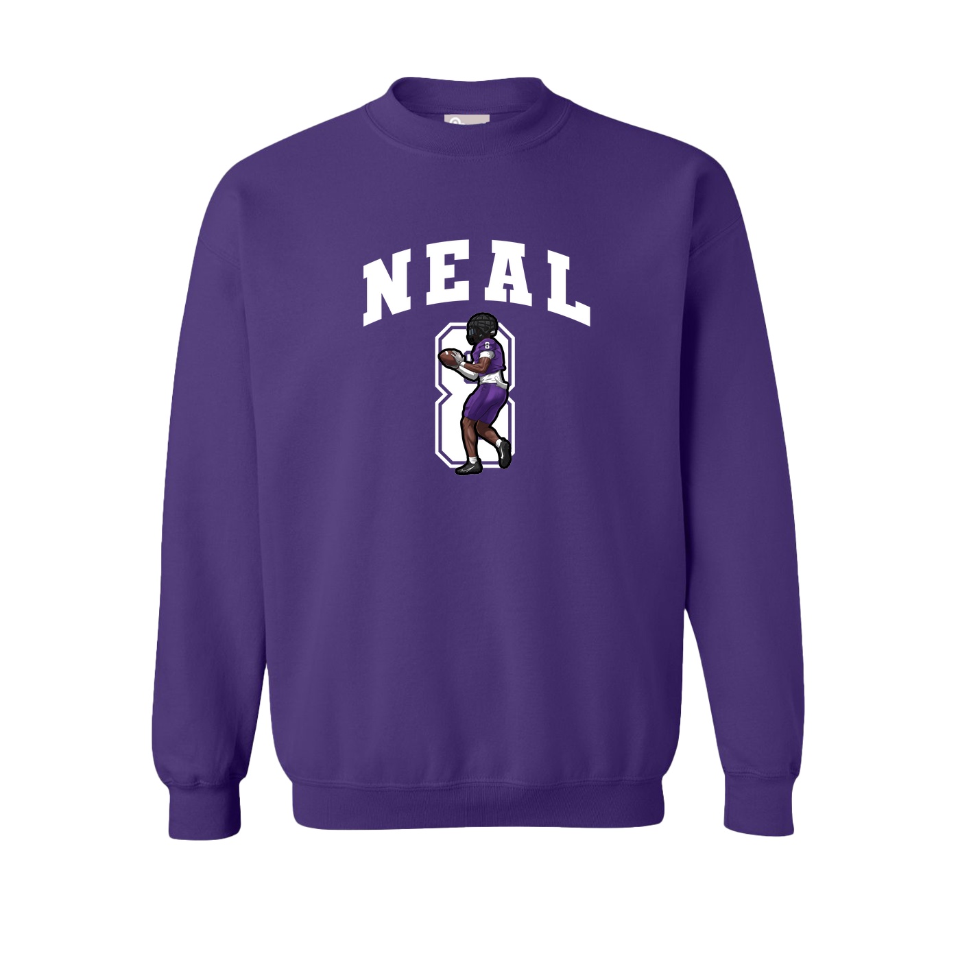 Fleece Crew — Number in Purple
