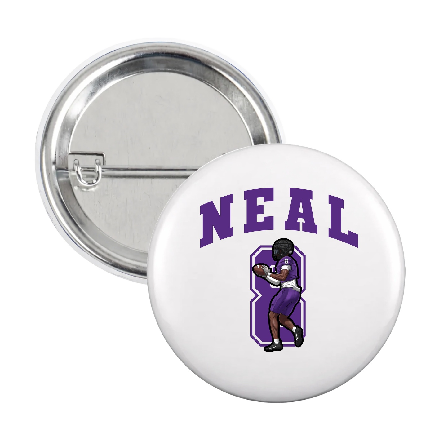 Game Day Button — Number in White