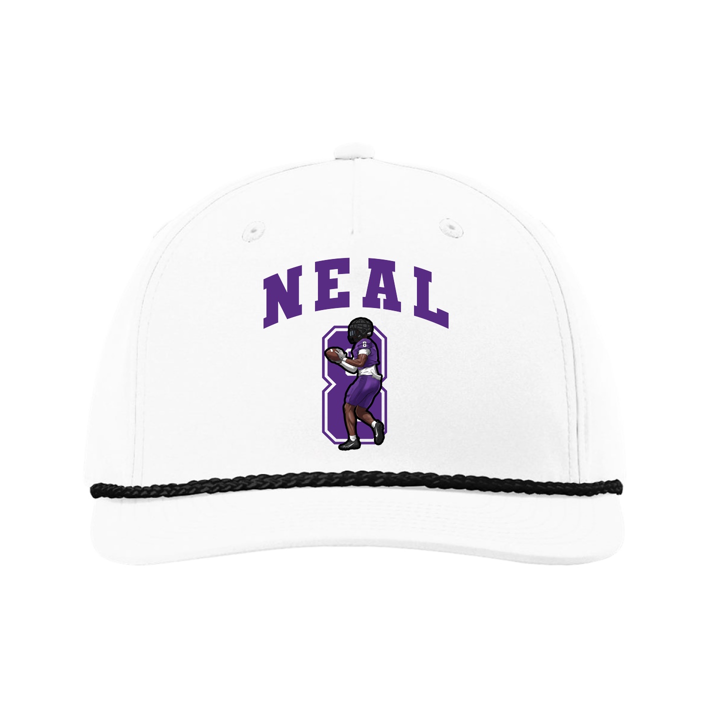 Five-Panel Classic Rope Cap — Number in White