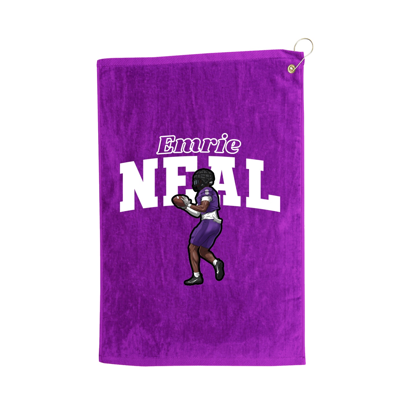 Golf Towel — Name Arch in Purple
