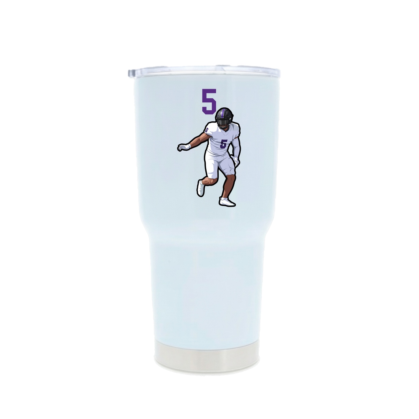 30oz Stainless Steel Tumbler — Number Top in White