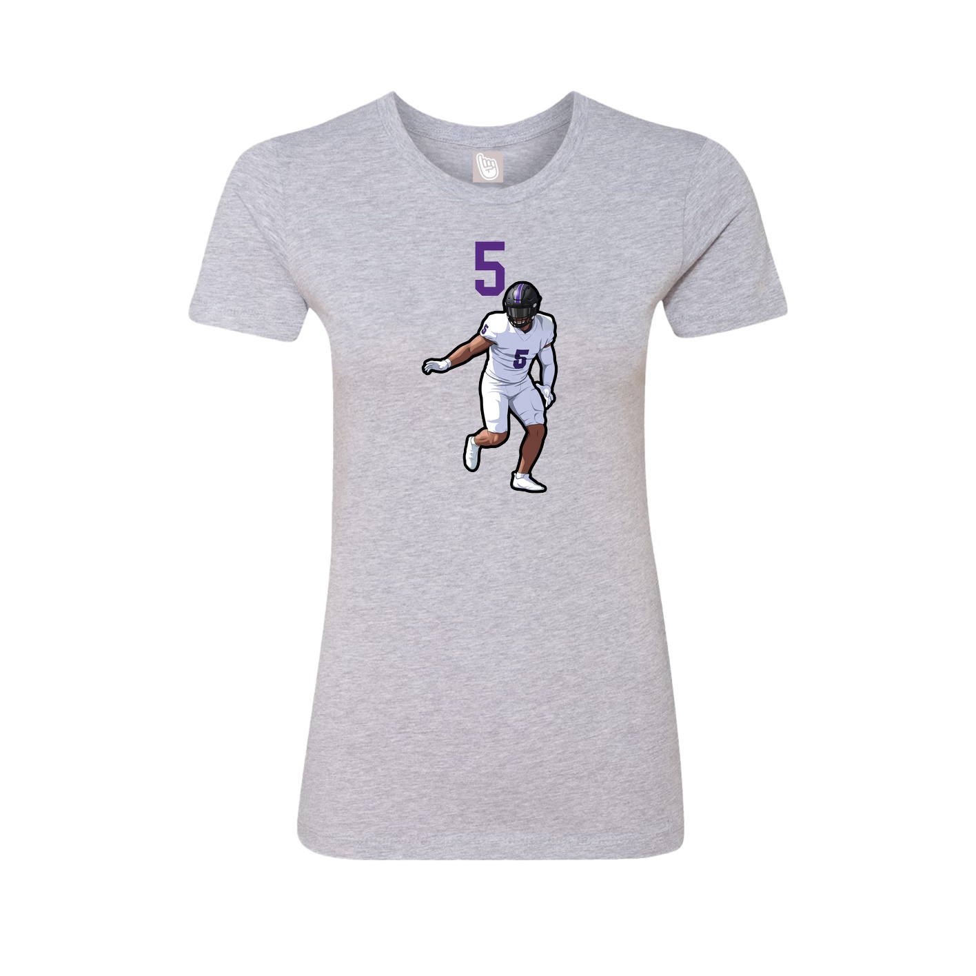 Fitted Women's Tee — Number Top in Grey