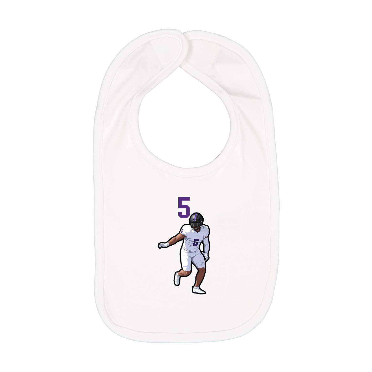 Infant Bib — Number Top in White