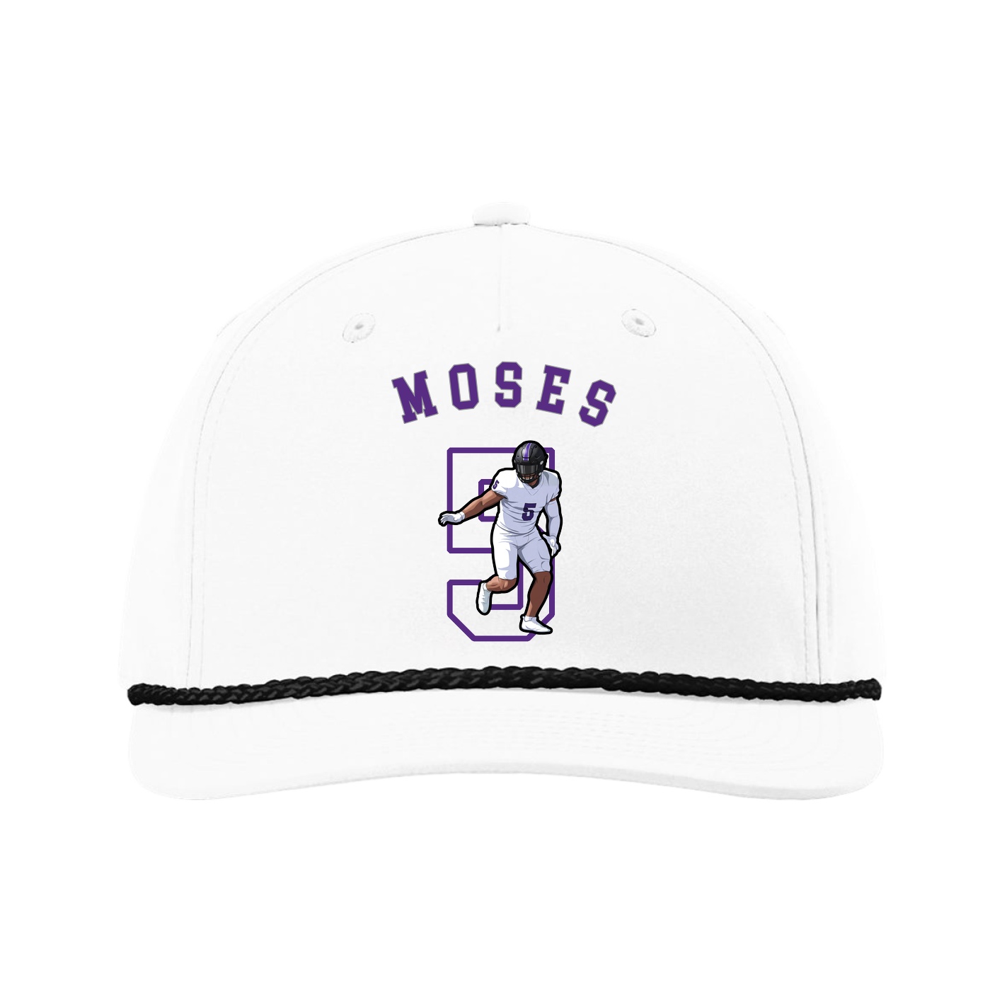 Five-Panel Classic Rope Cap — Shirsey Arch in White