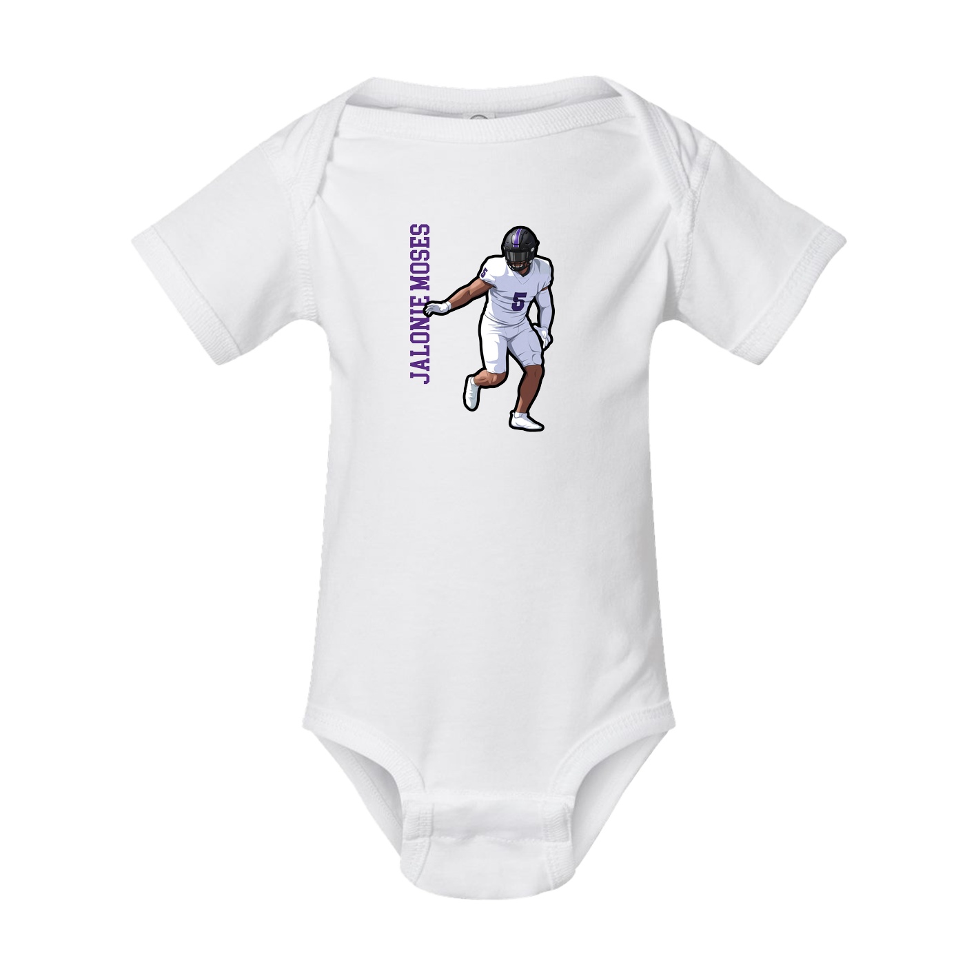 Baby Onesie — Name Vertical in White