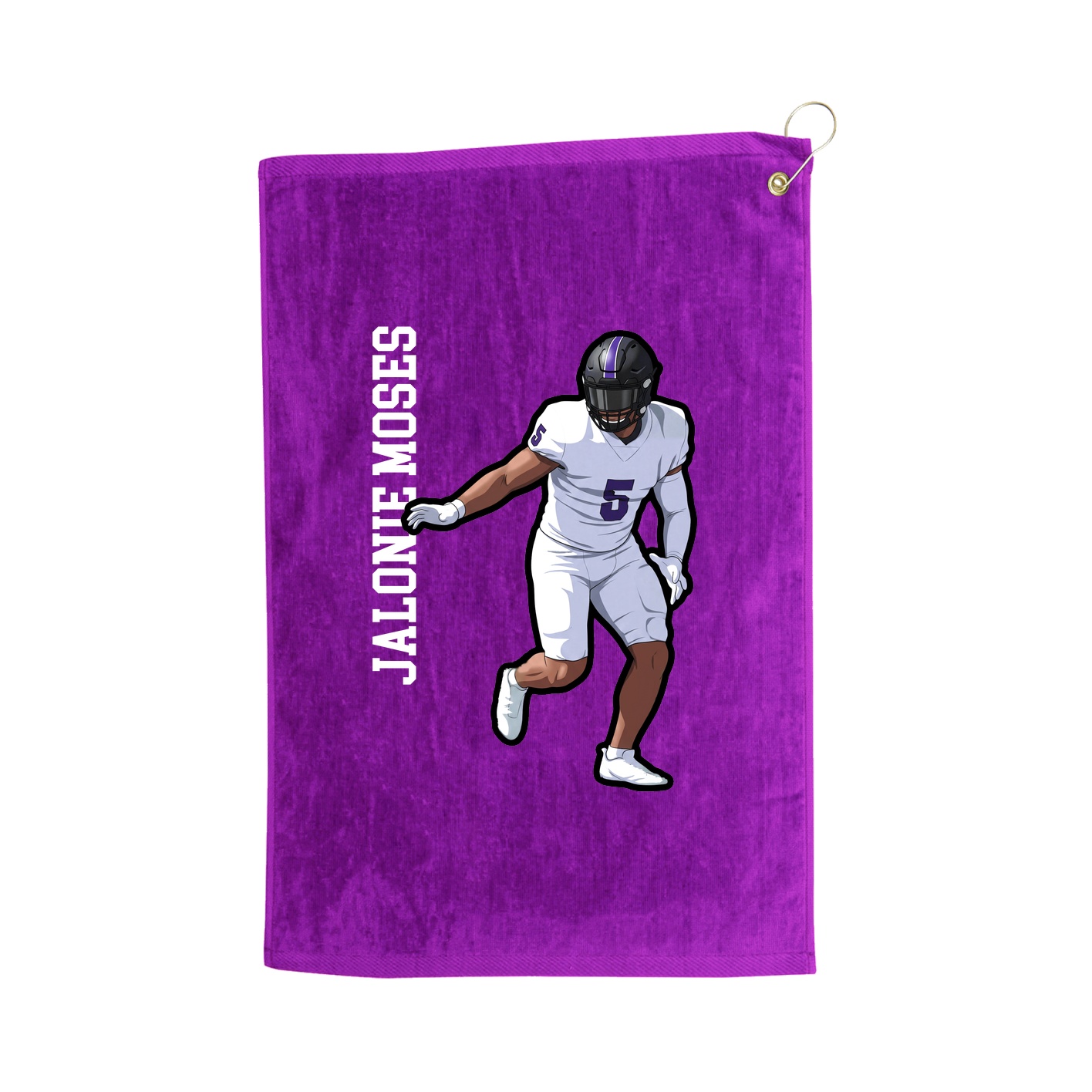 Golf Towel — Name Vertical in Purple
