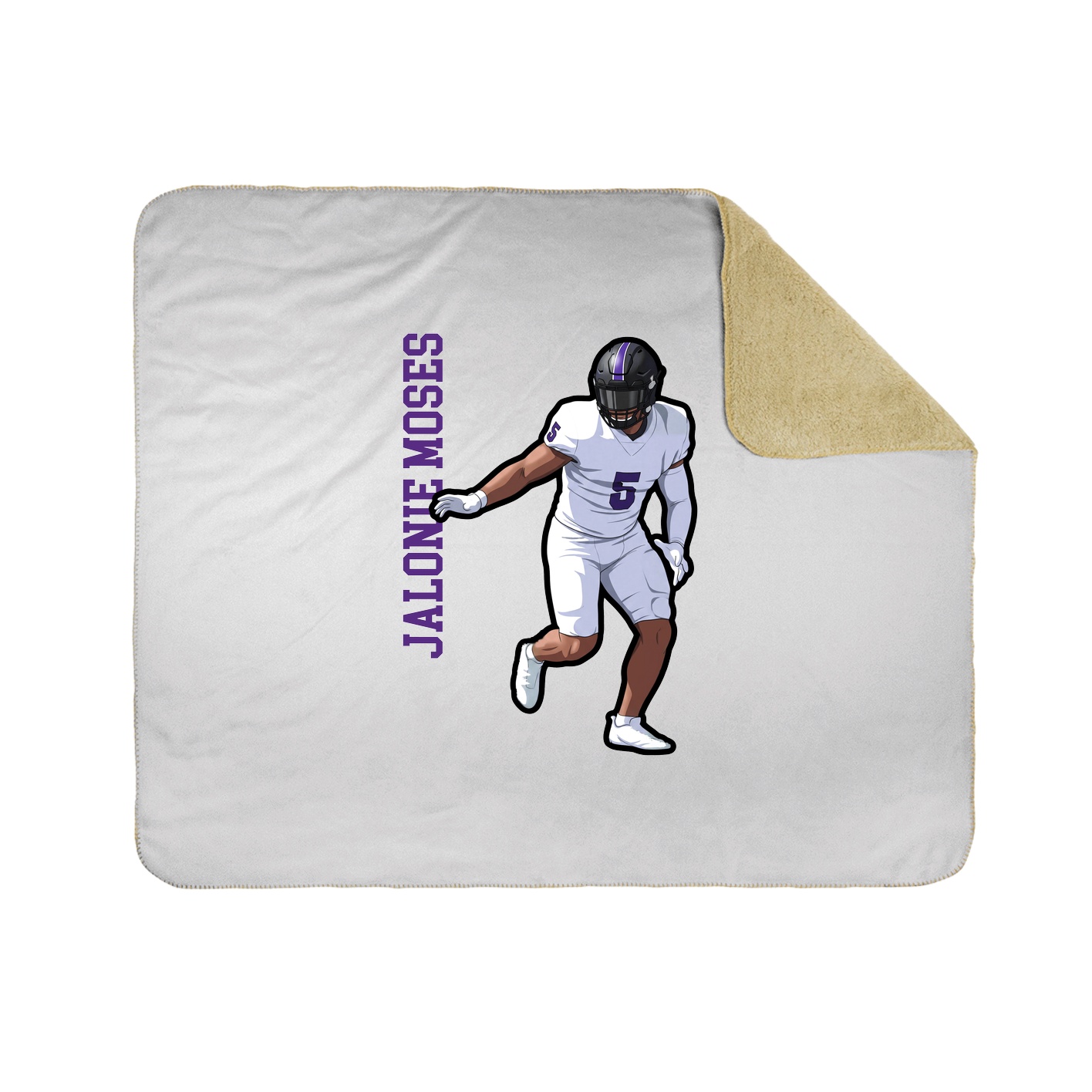 Throw Blanket — Name Vertical in White