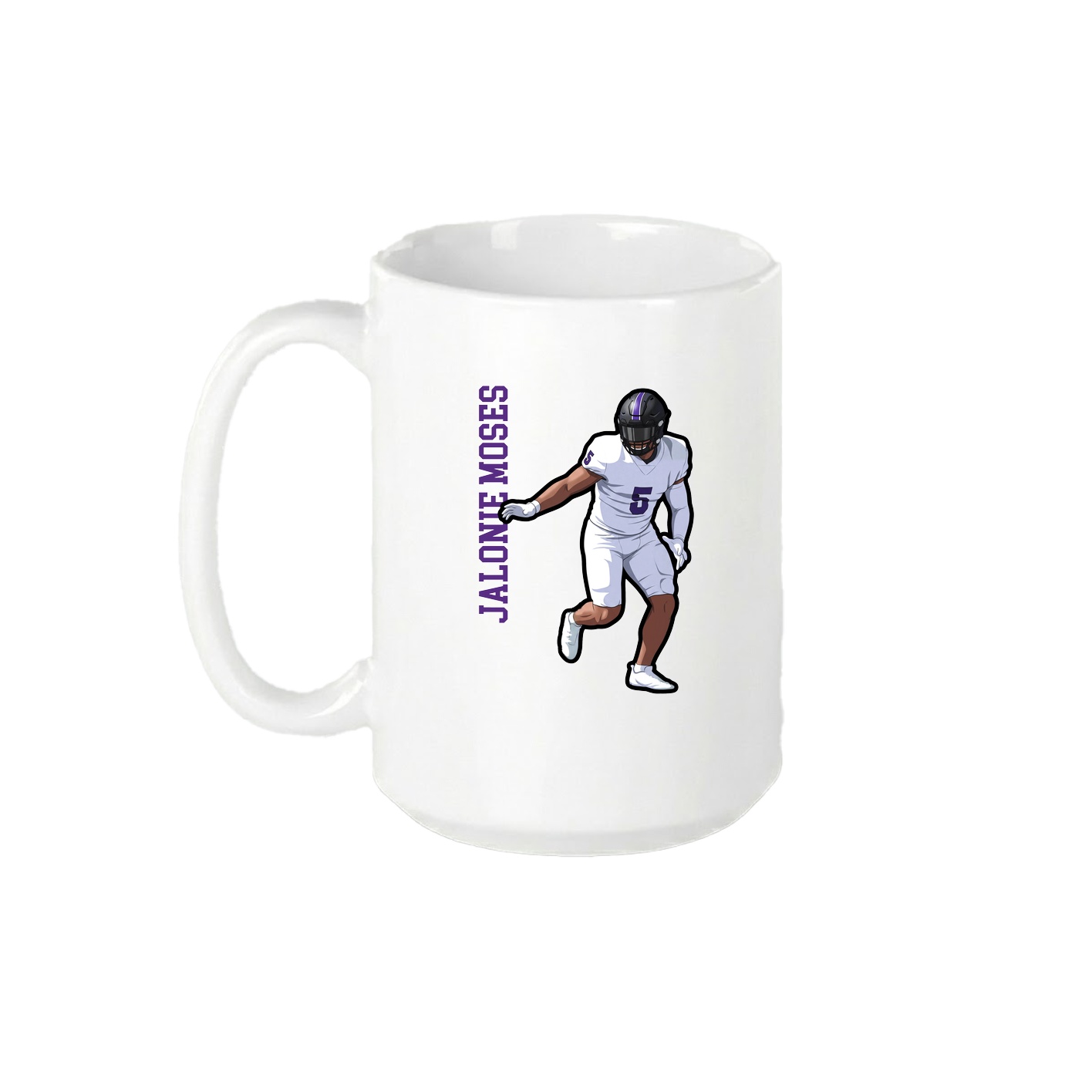 15oz Coffee Mug — Name Vertical in White